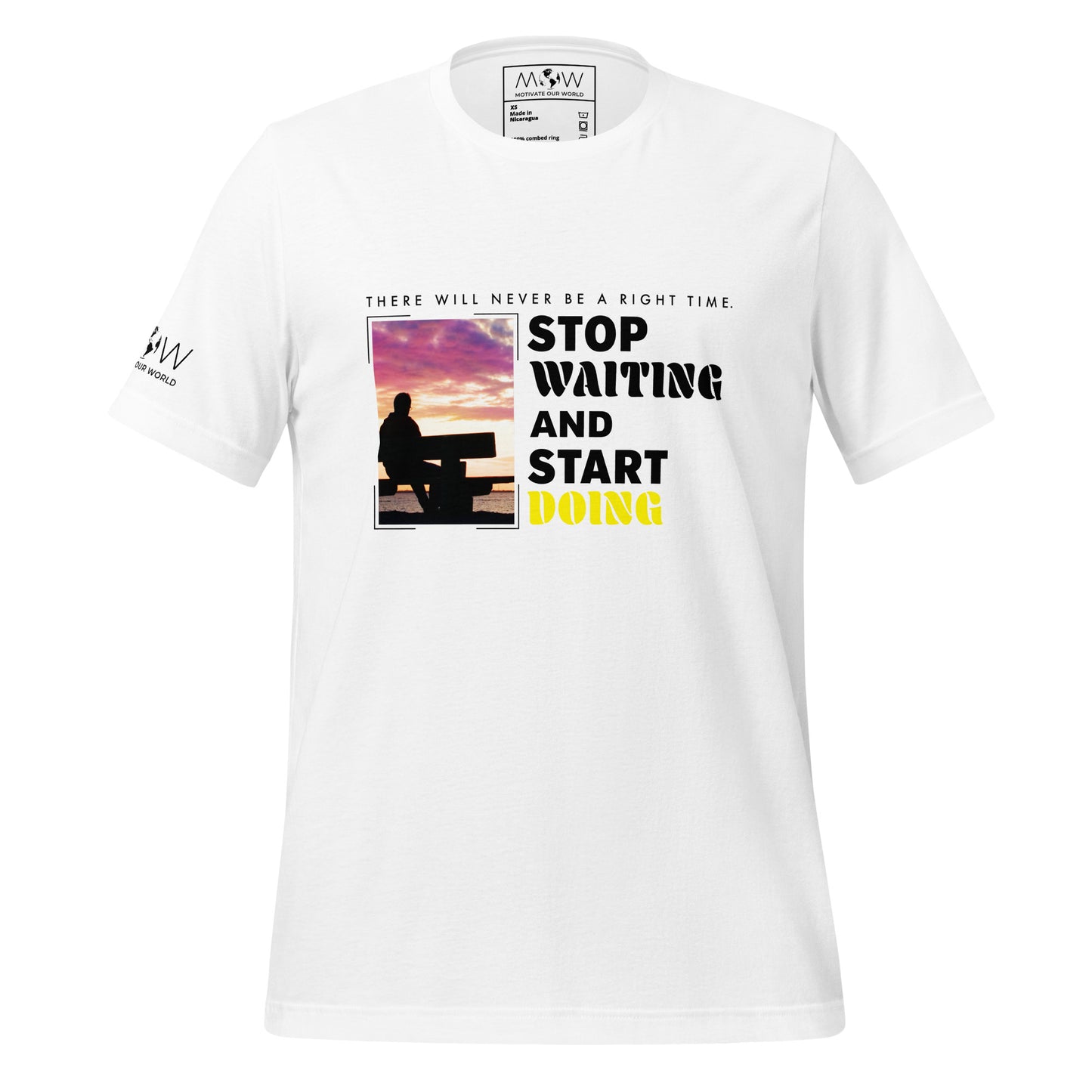 Stop Waiting and Start Doing Men's Motivational White T-Shirt