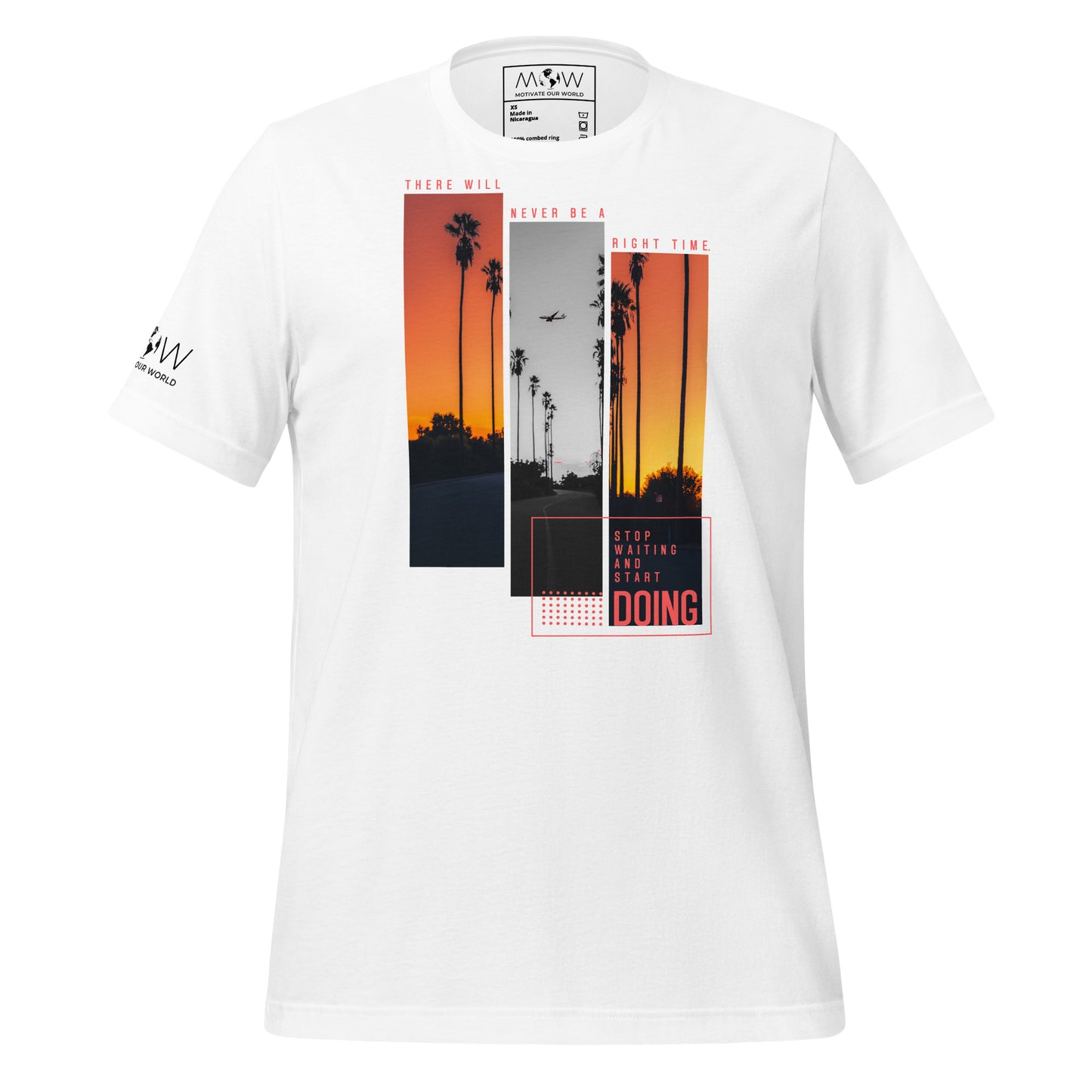 Stop Waiting and Start Doing Men's Motivational White T-Shirt