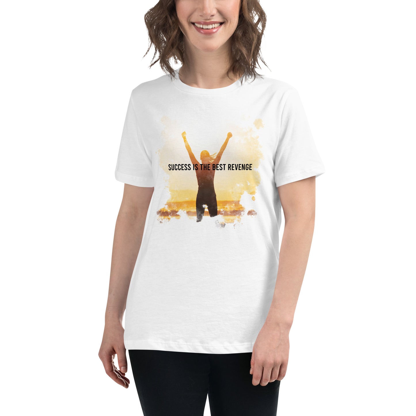 Success Is Best Revenge White Motivational Women’s T-Shirt Lifestyle