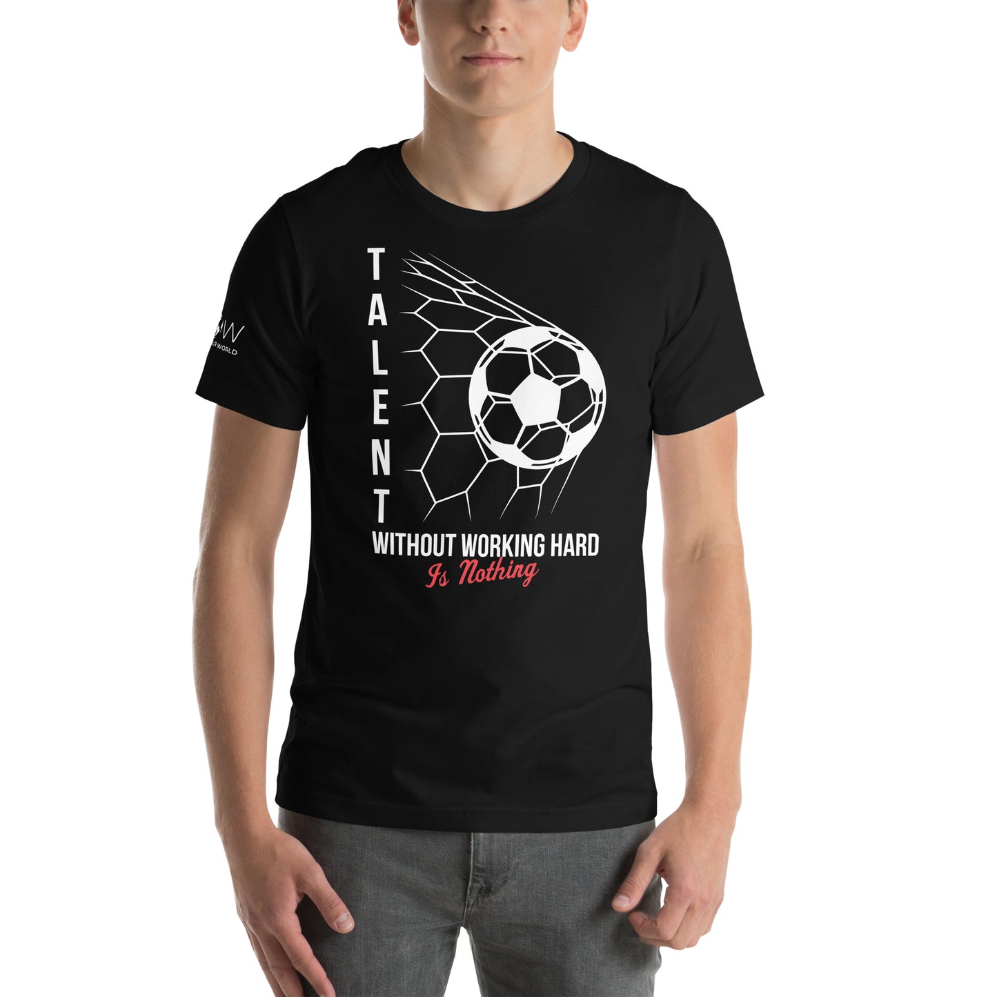 Talent Without Hard Work Soccer Men's Motivational Black T-Shirt