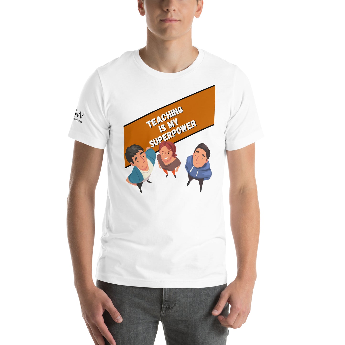 Teaching Is My Superpower - Modern Graphic Men's Motivational White T-Shirt