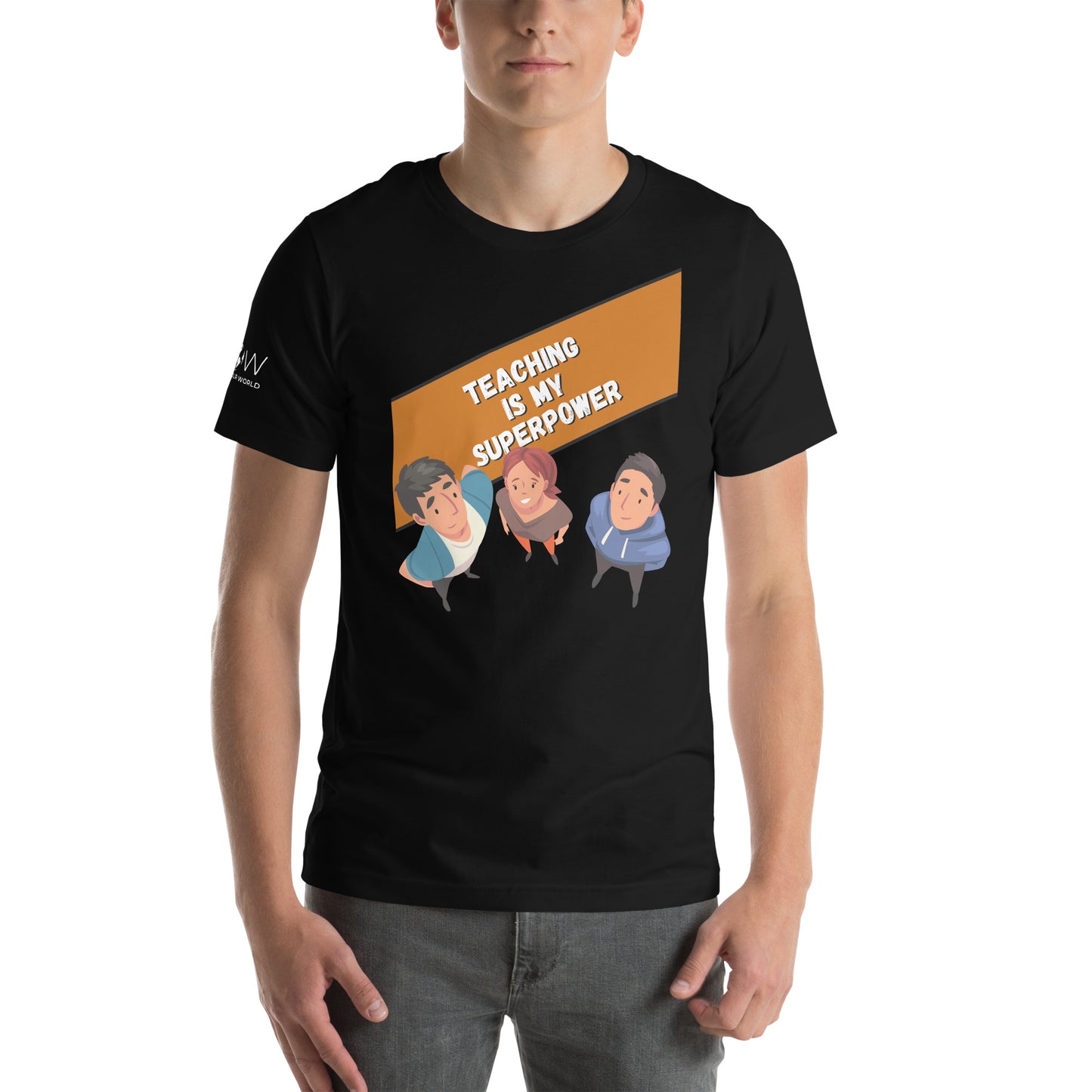 Teaching Is My Superpower - Modern Graphic Men's T-Shirt Motivational Black