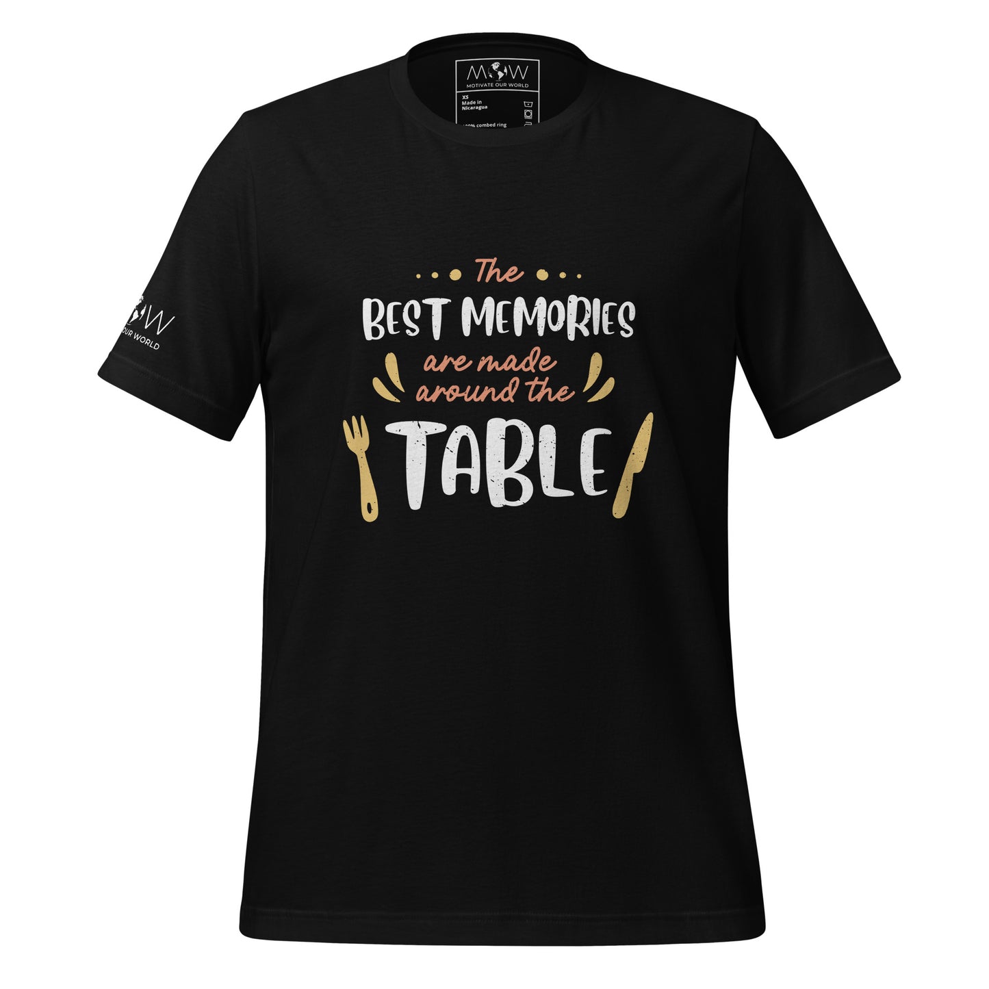 "The Best Memories Are Made Around the Table" Men's Motivational Black T-Shirt