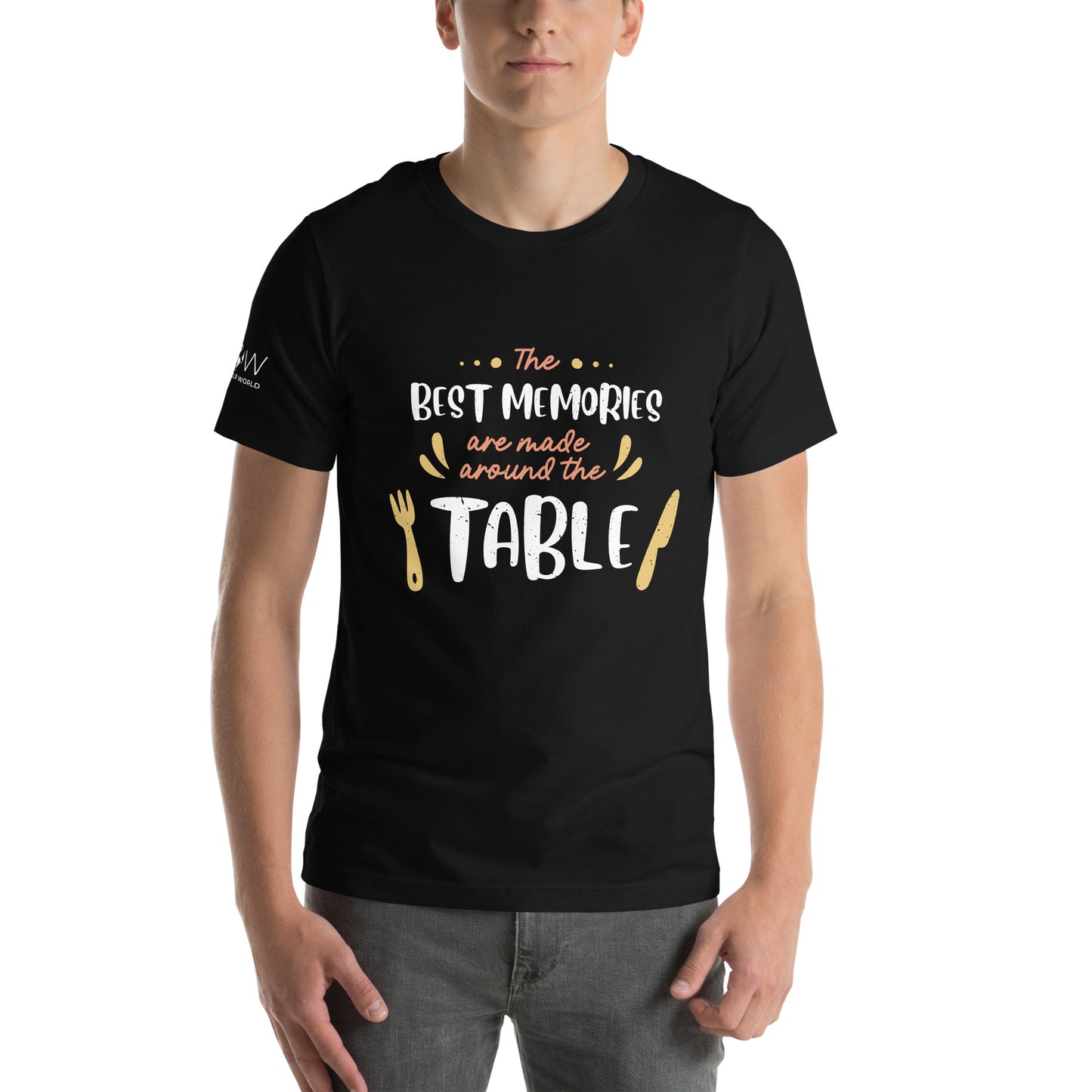 "The Best Memories Are Made Around the Table" Men's Motivational Black T-Shirt
