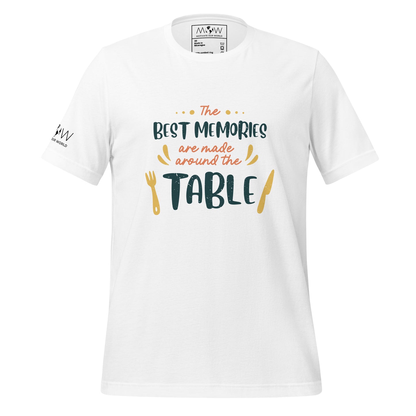 "The Best Memories Are Made Around the Table" Men's Motivational White T-Shirt