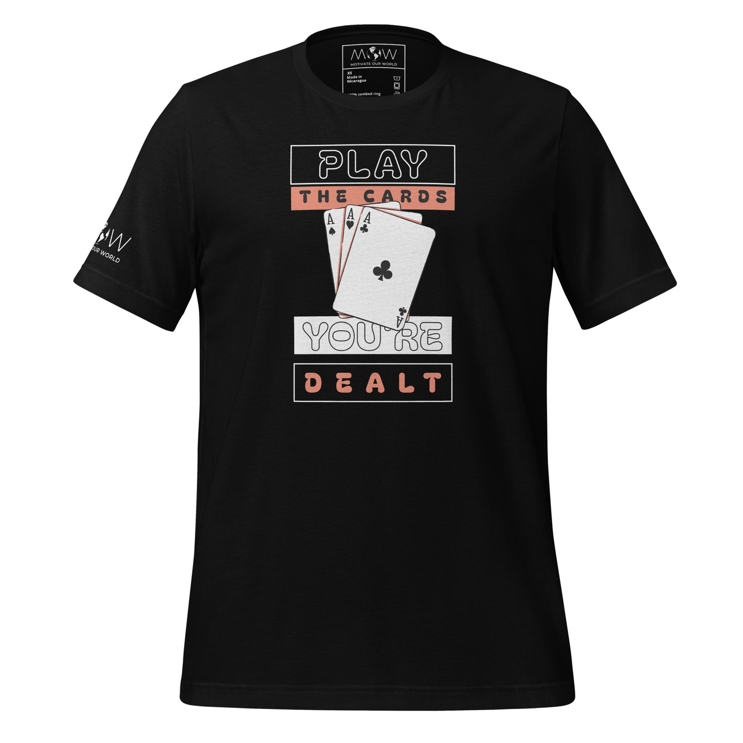 "The Cards You're Dealt" Men's Motivational Black T-Shirt
