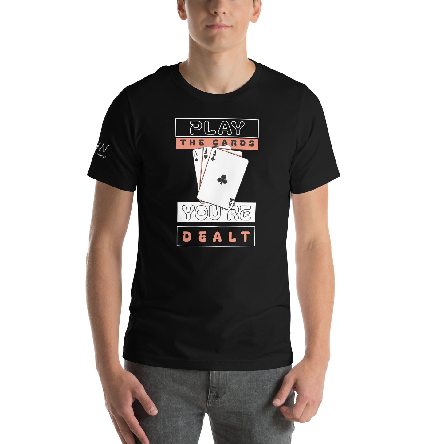 "The Cards You're Dealt" Men's Motivational Black T-Shirt