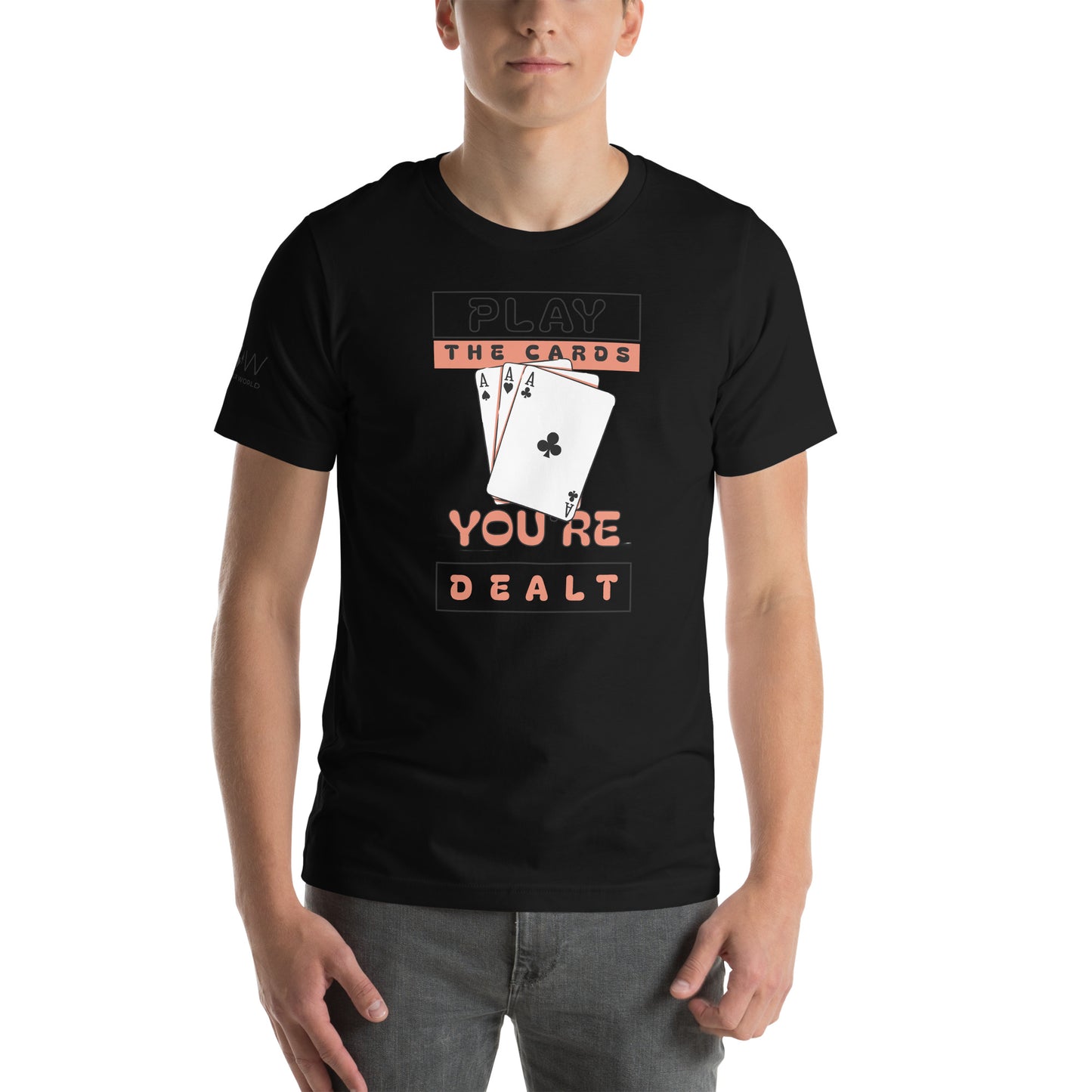 "The Cards You're Dealt" Men's Motivational Black T-Shirt