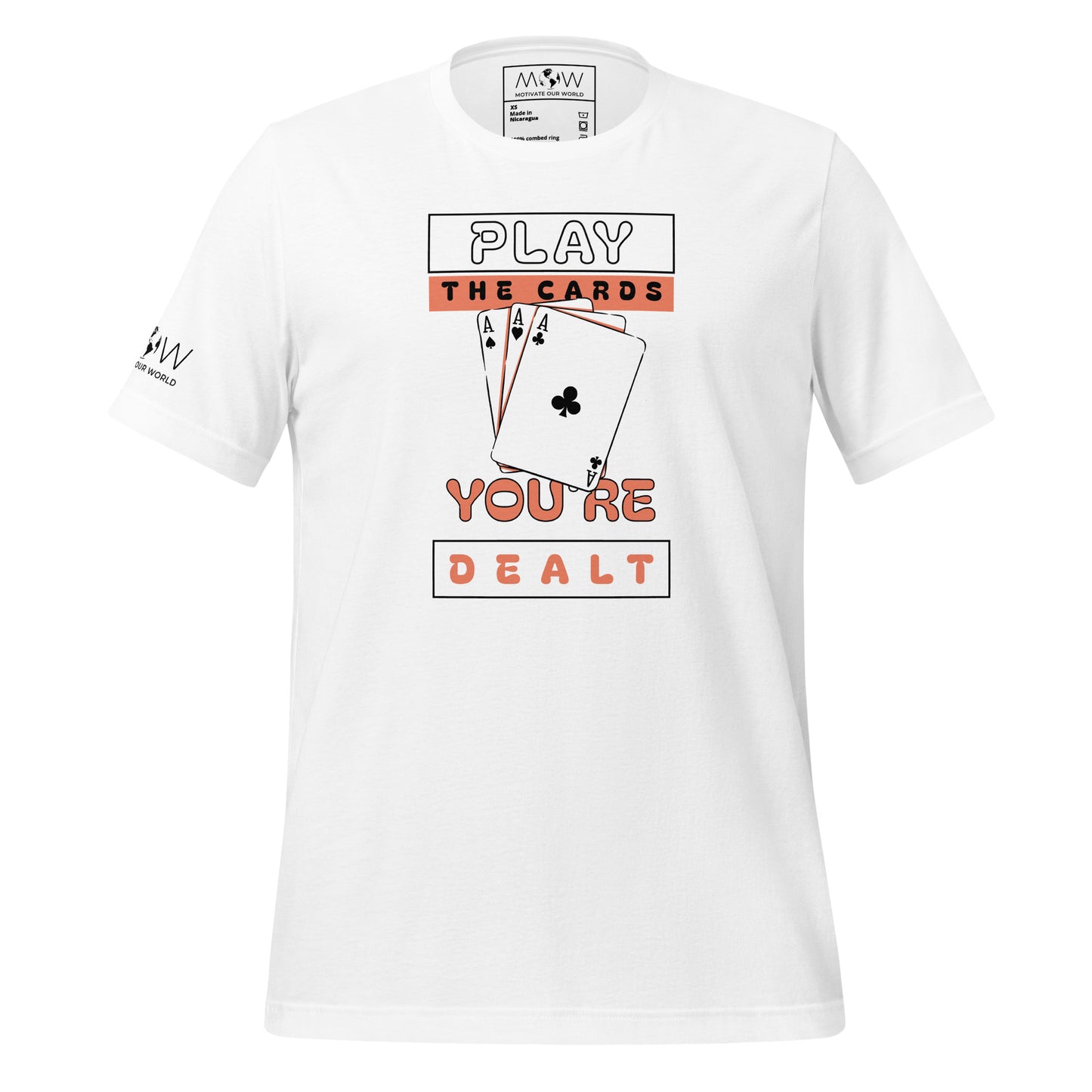 "The Cards You're Dealt" Men's Motivational White T-Shirt