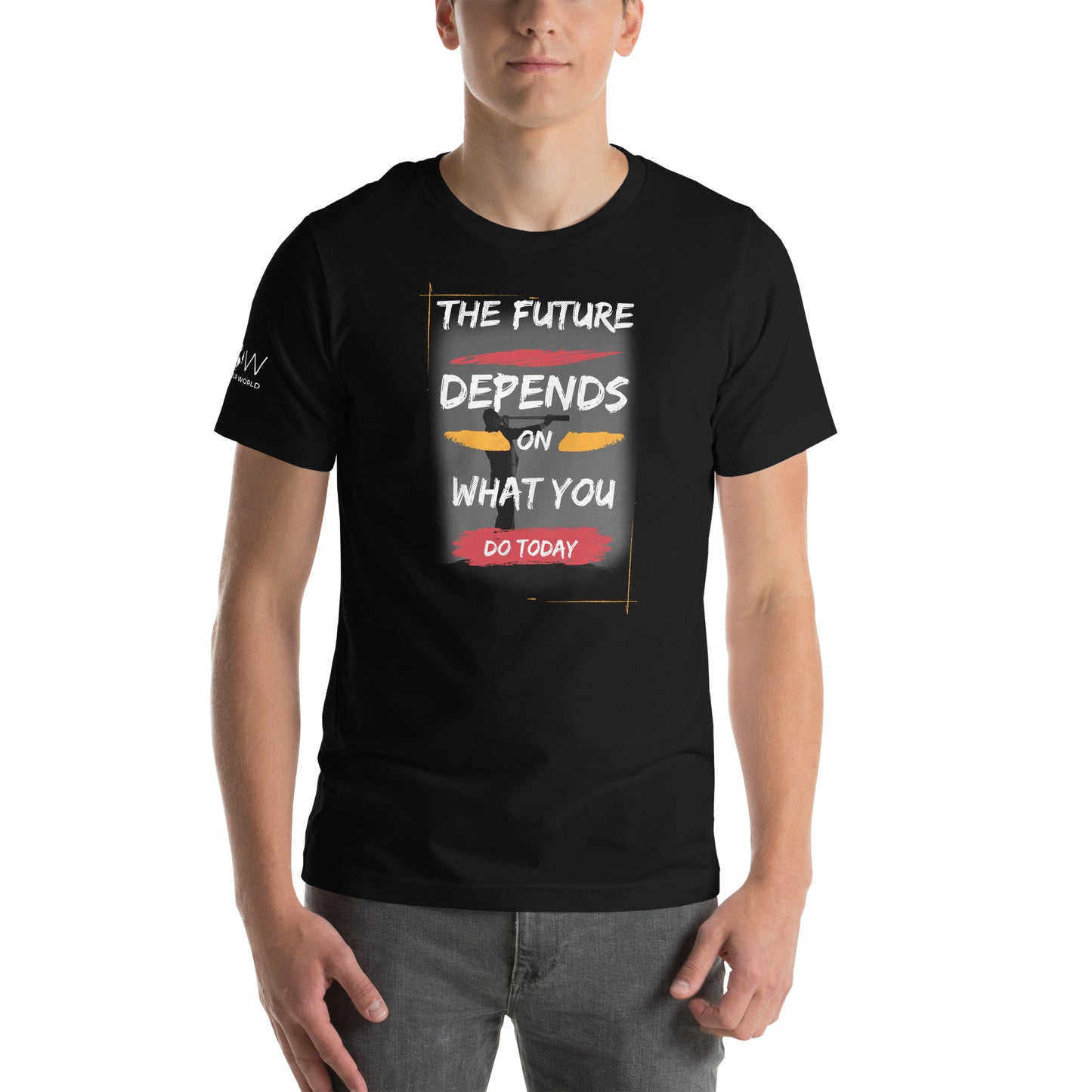 The Future Depends on What You Do Today Men's Motivational Black T-Shirt