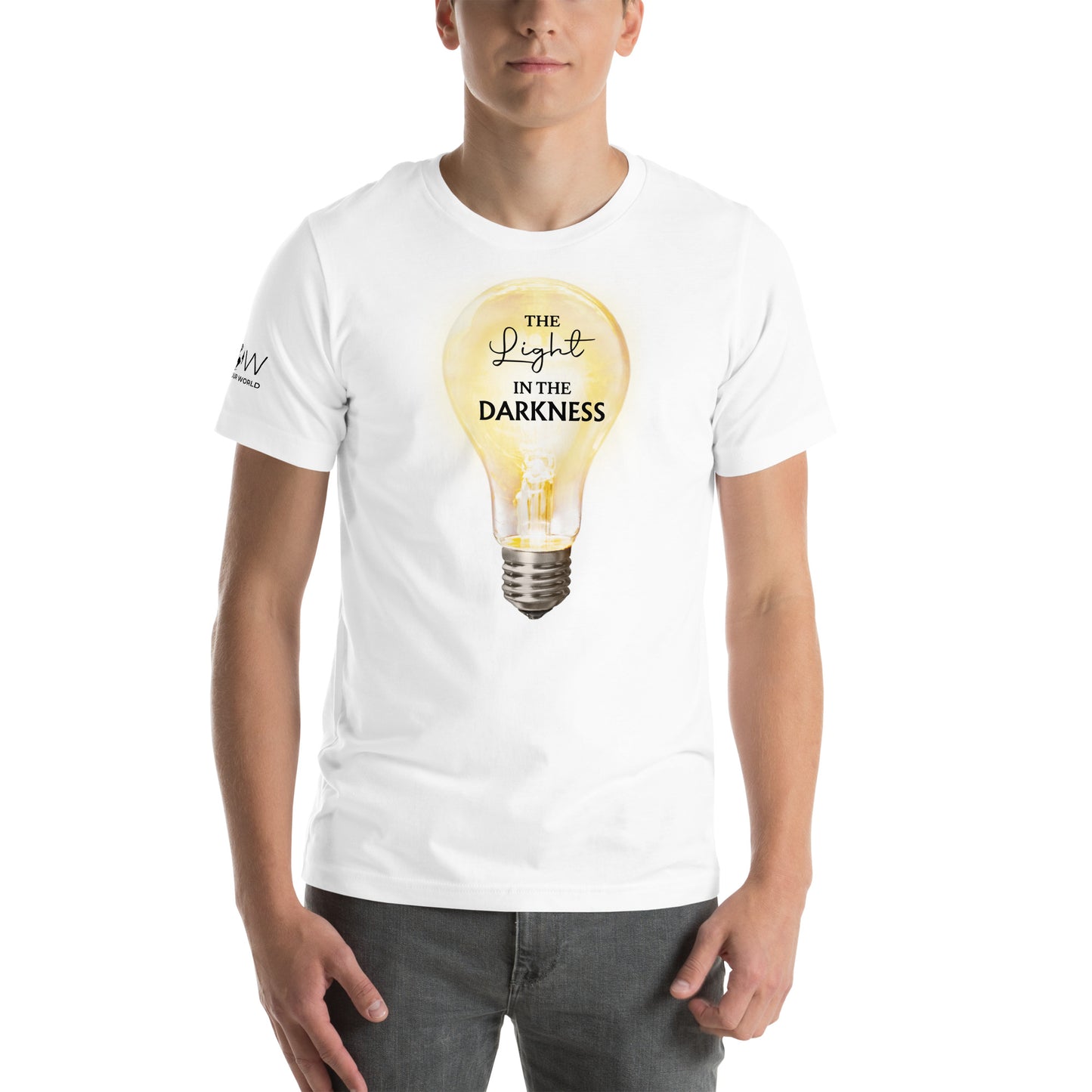 The Light in the Darkness – Radiance Edition White Motivational Men's T-Shirt Lifestyle
