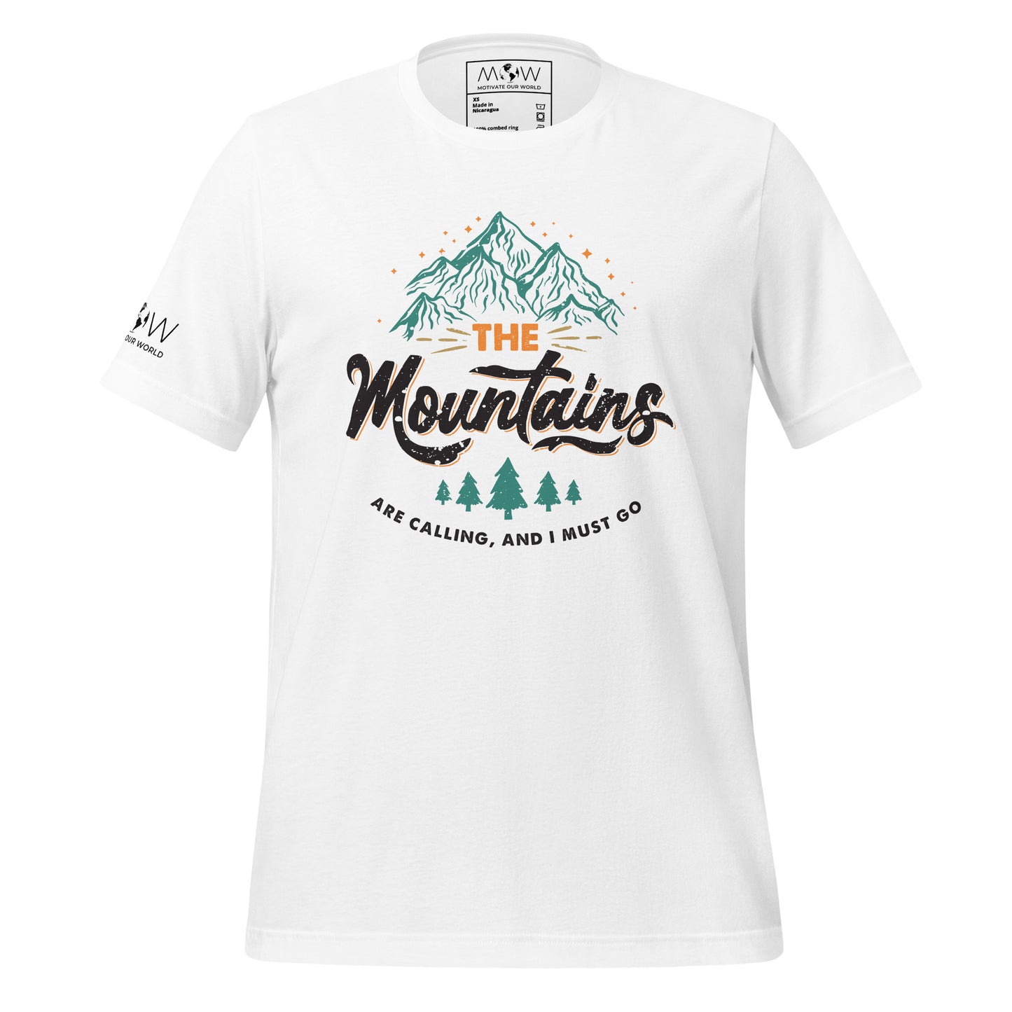 The Mountains Are Calling Men's Motivational White T-Shirt