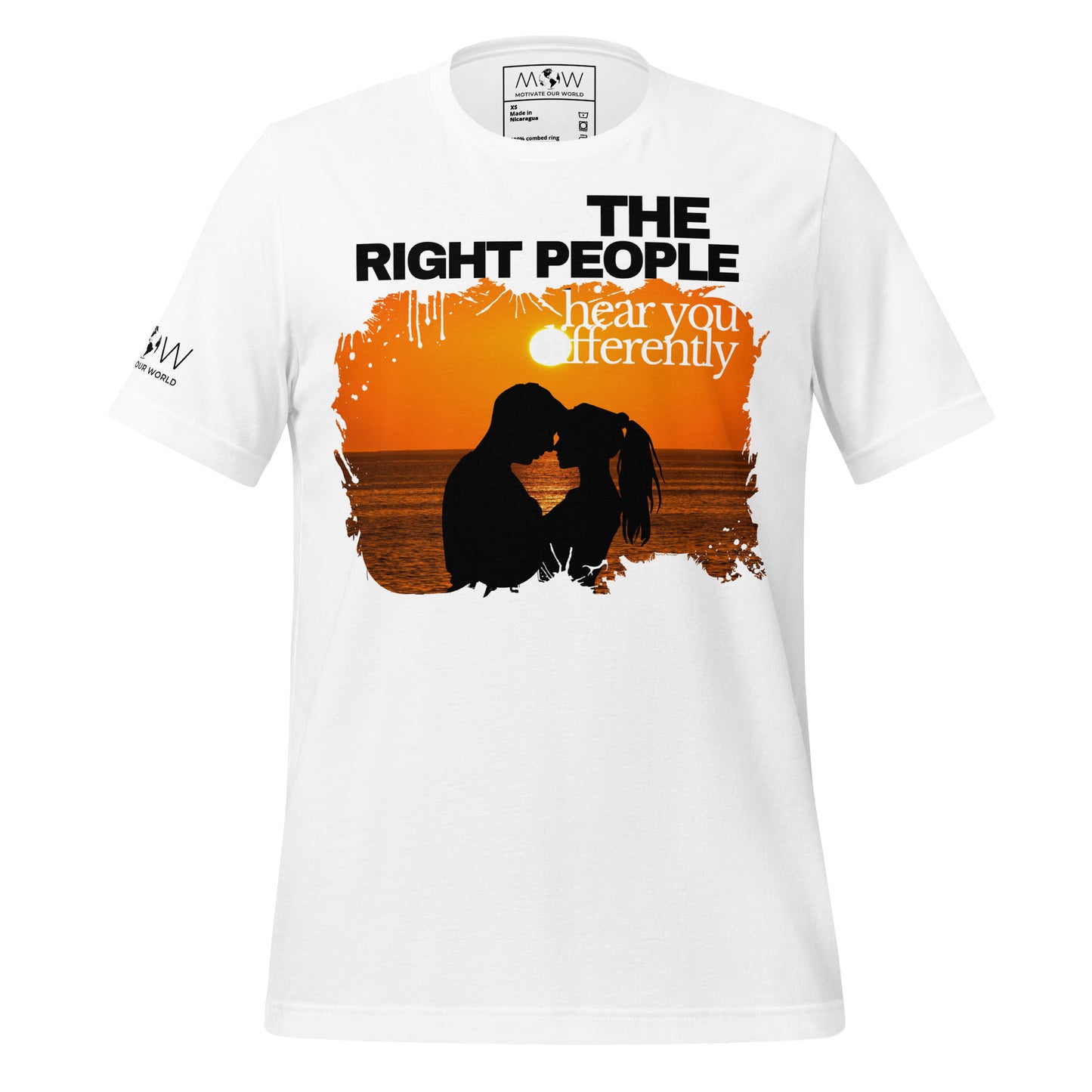 The Right People Hear You Differently – Sunset Edition White Motivational Men's T-Shirt
