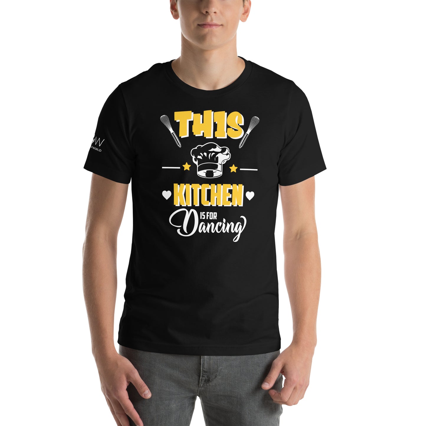 This Kitchen Is For Dancing Men's Motivational Black T-Shirt
