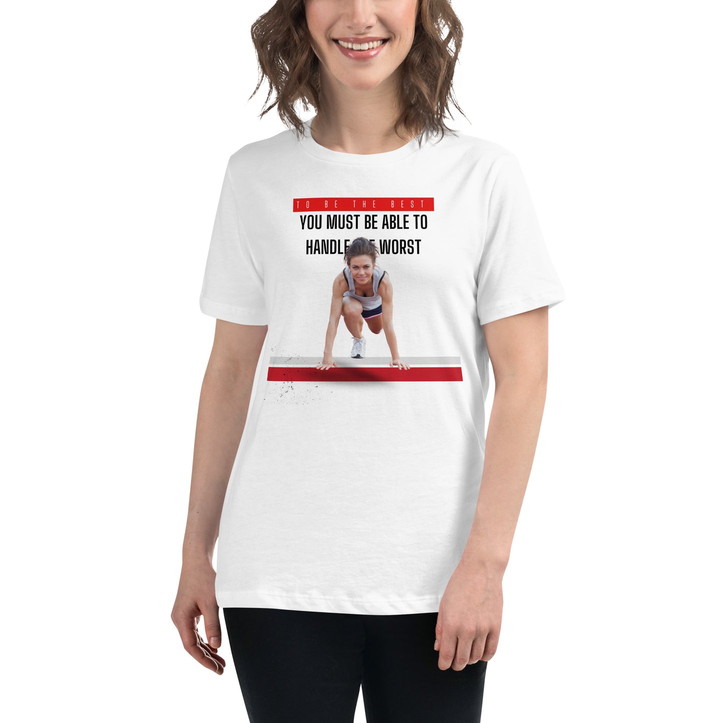 "To Be the Best" Men's Running White Motivational Women’s T-Shirt Lifestyle