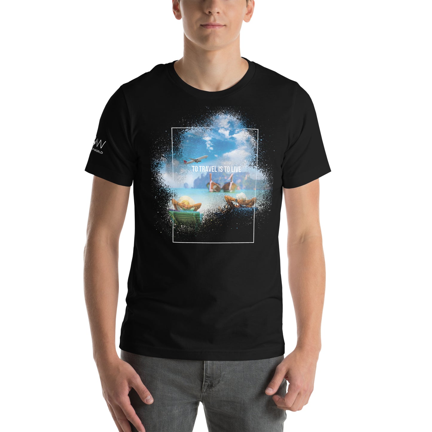 "To Travel Is to Live" Men's Motivational Black T-Shirt