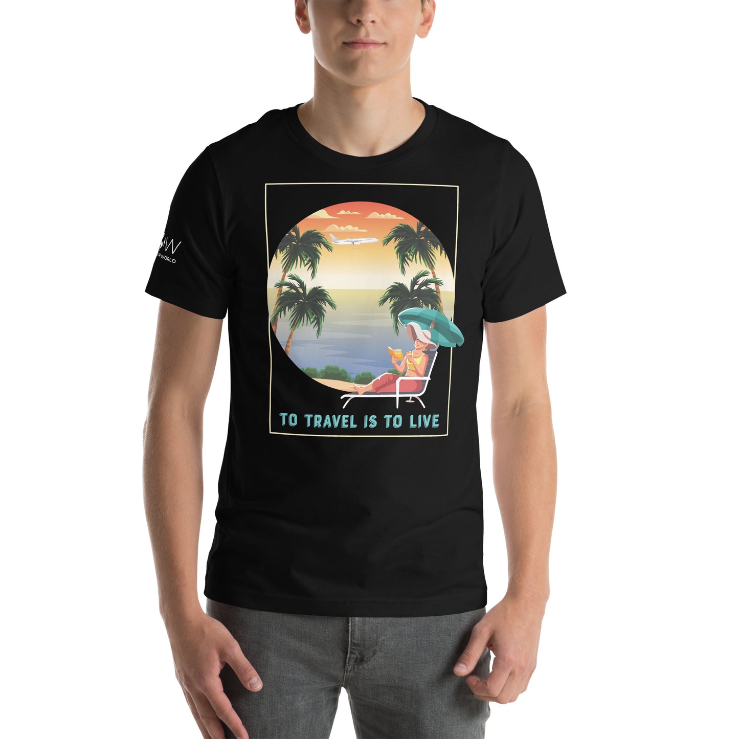 "To Travel Is to Live" Men's Motivational Black T-Shirt