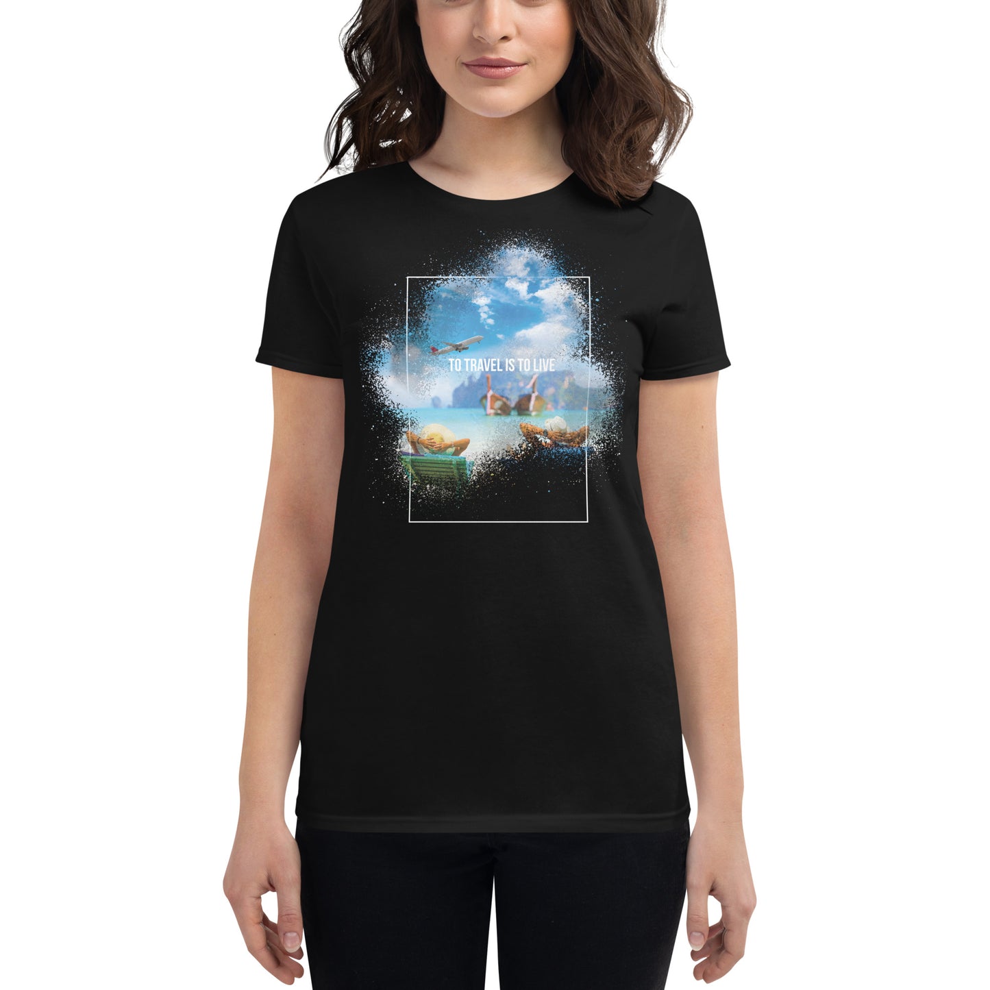 To Travel is to Live Women’s Motivational Black T-Shirt