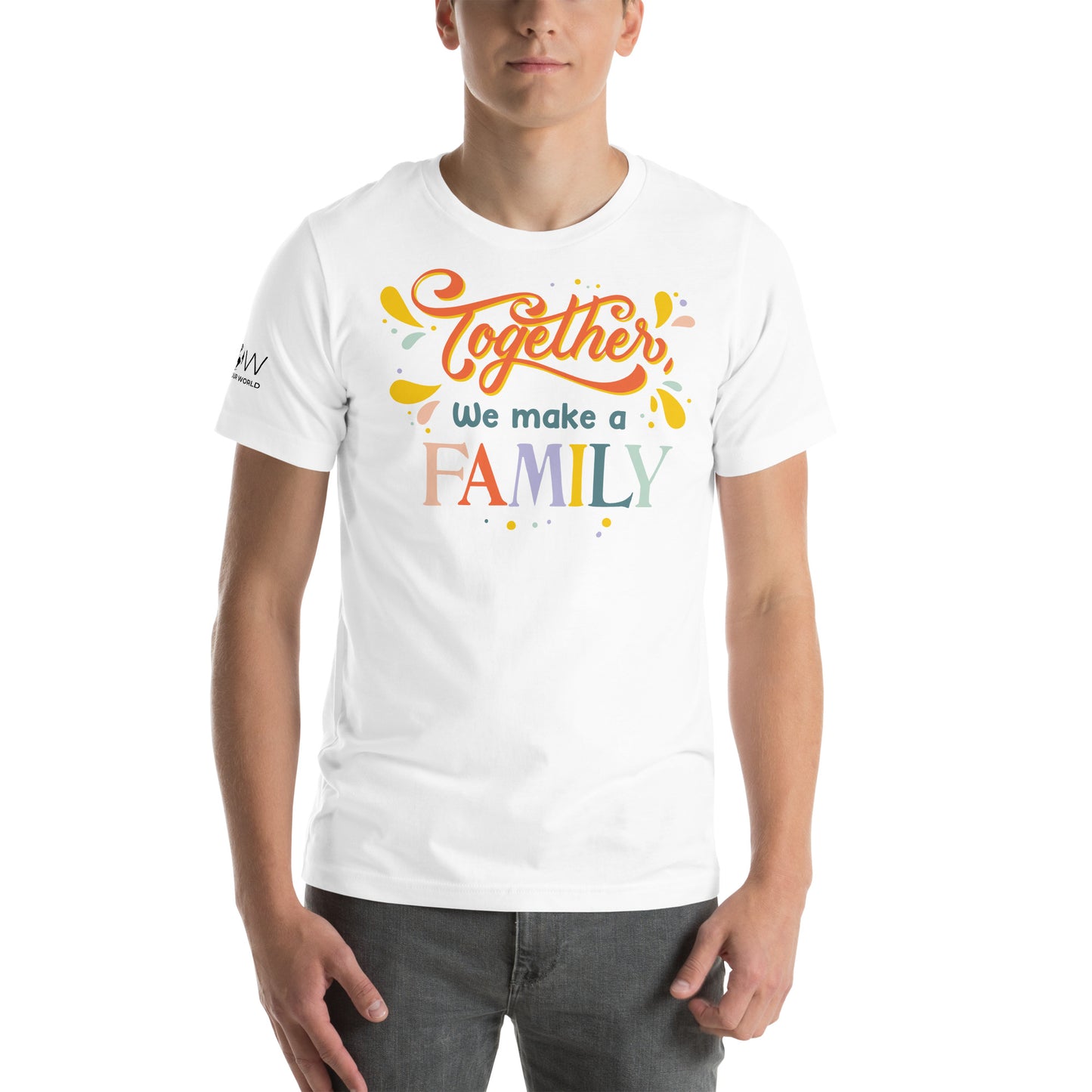 Together We Make a Family – Rainbow Unity Edition White Motivational Men's T-Shirt Lifestyle