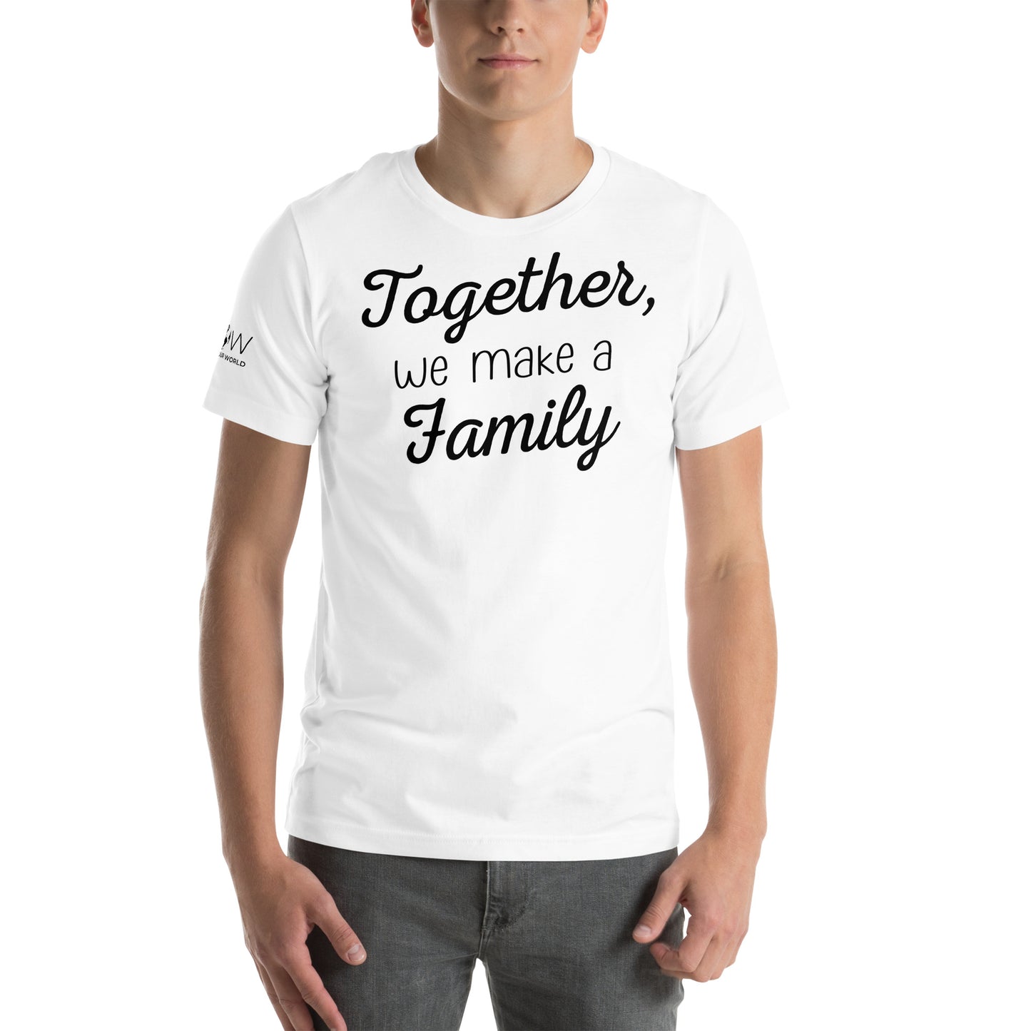 Together, We Make a Family – Script Edition White Motivational Men's T-Shirt Lifestyle