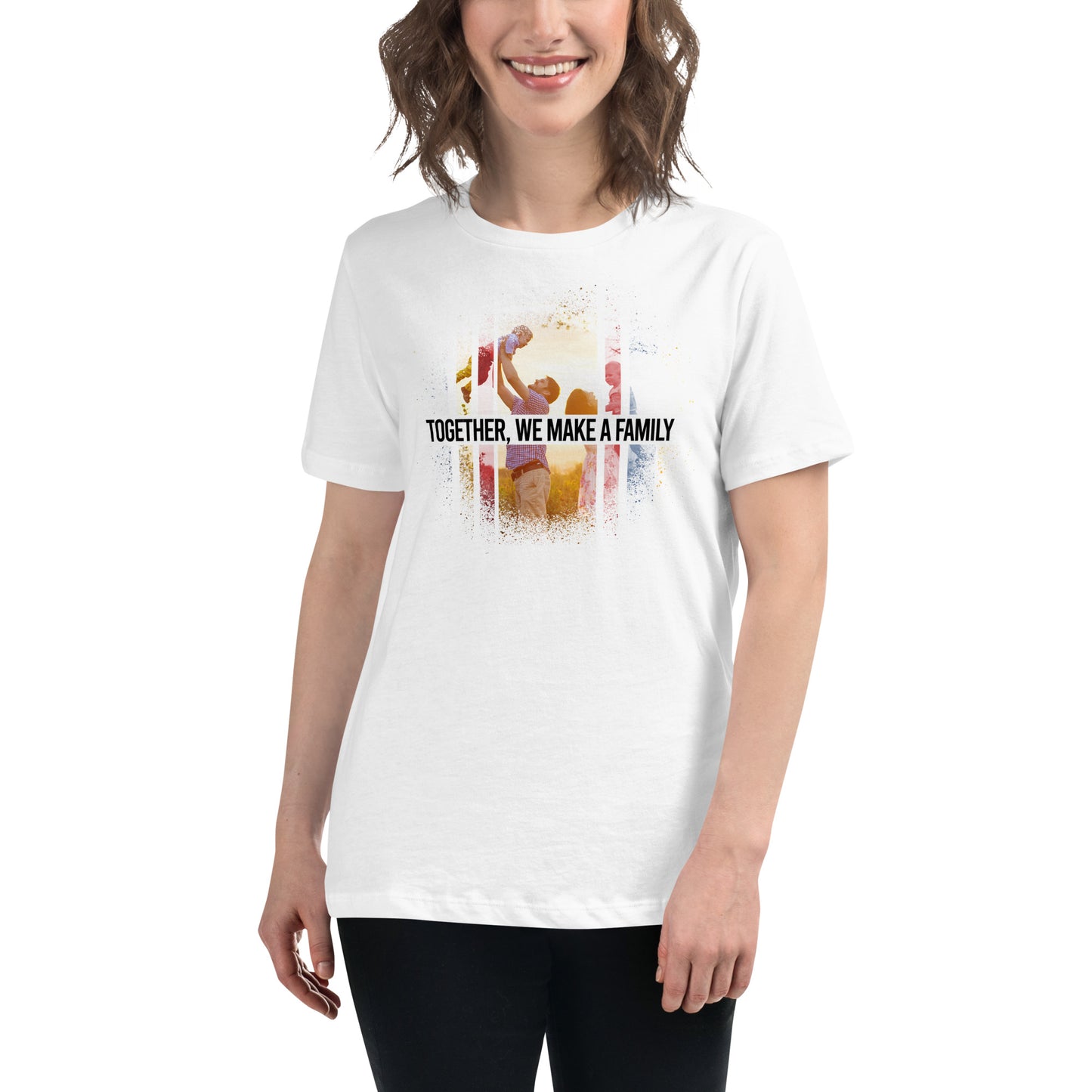 Together, We Make a Family White Motivational Women’s T-Shirt Lifestyle