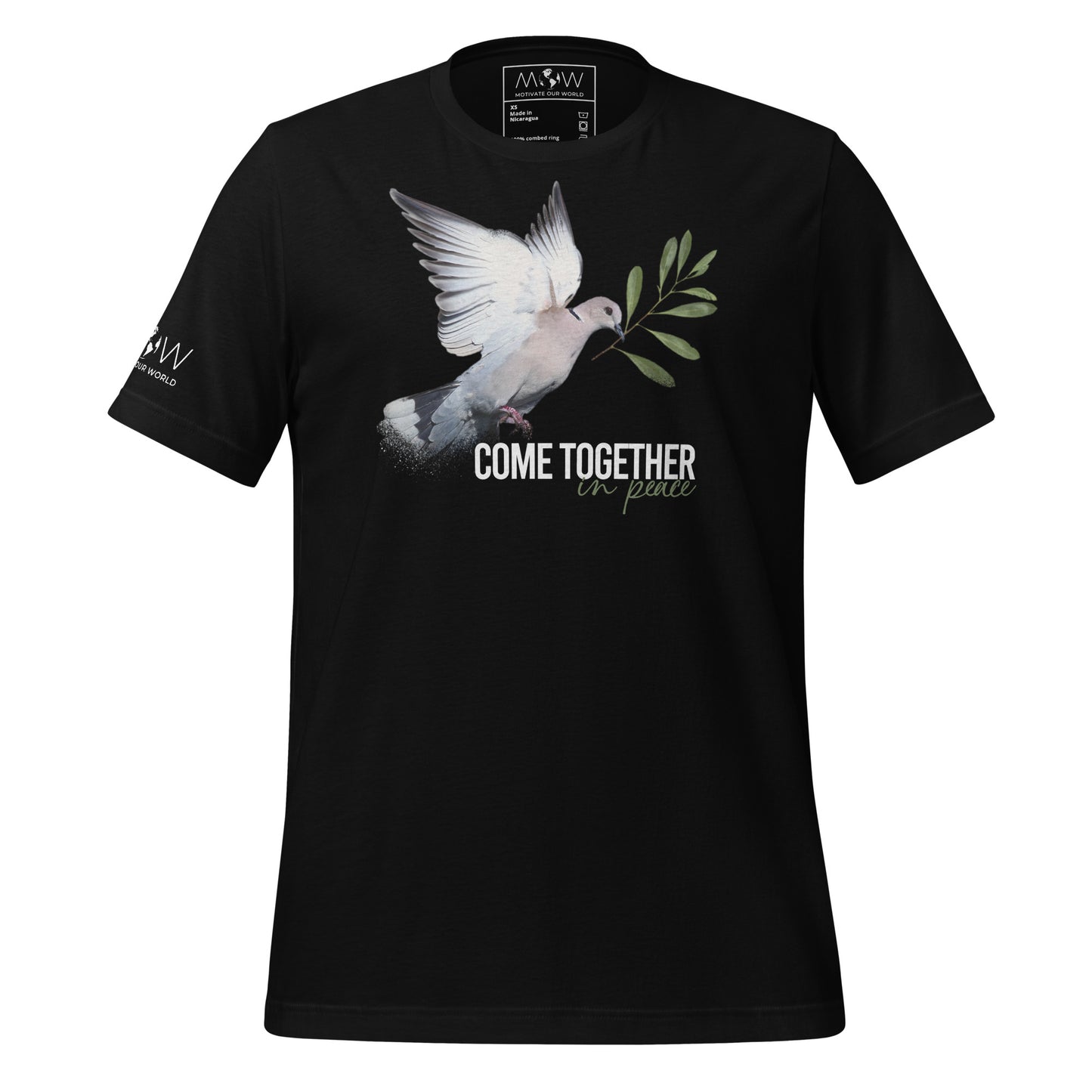 Together in Peace II Men's Motivational Black T-Shirt