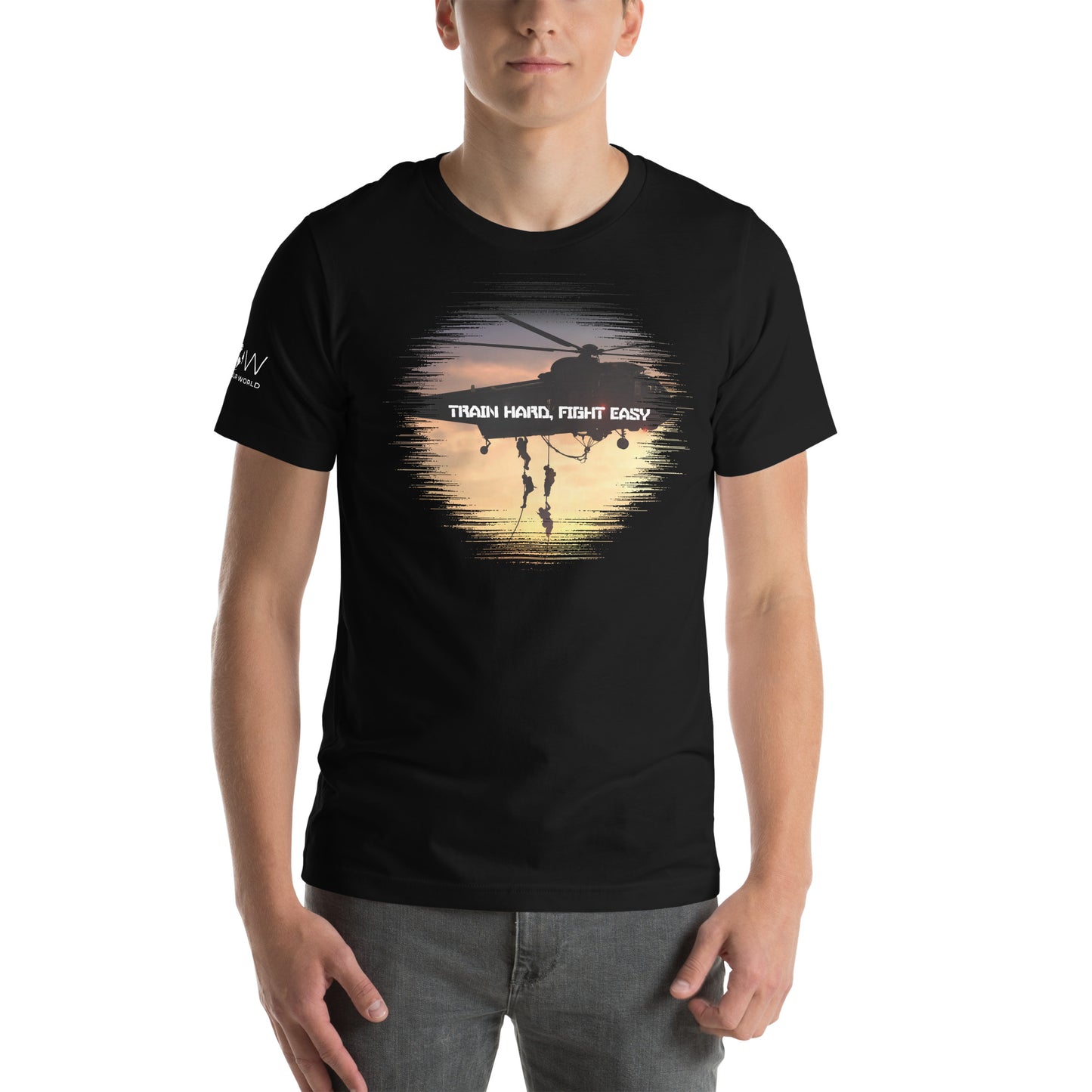 Train Hard Fight Easy II Motivational Black Men's T-Shirt