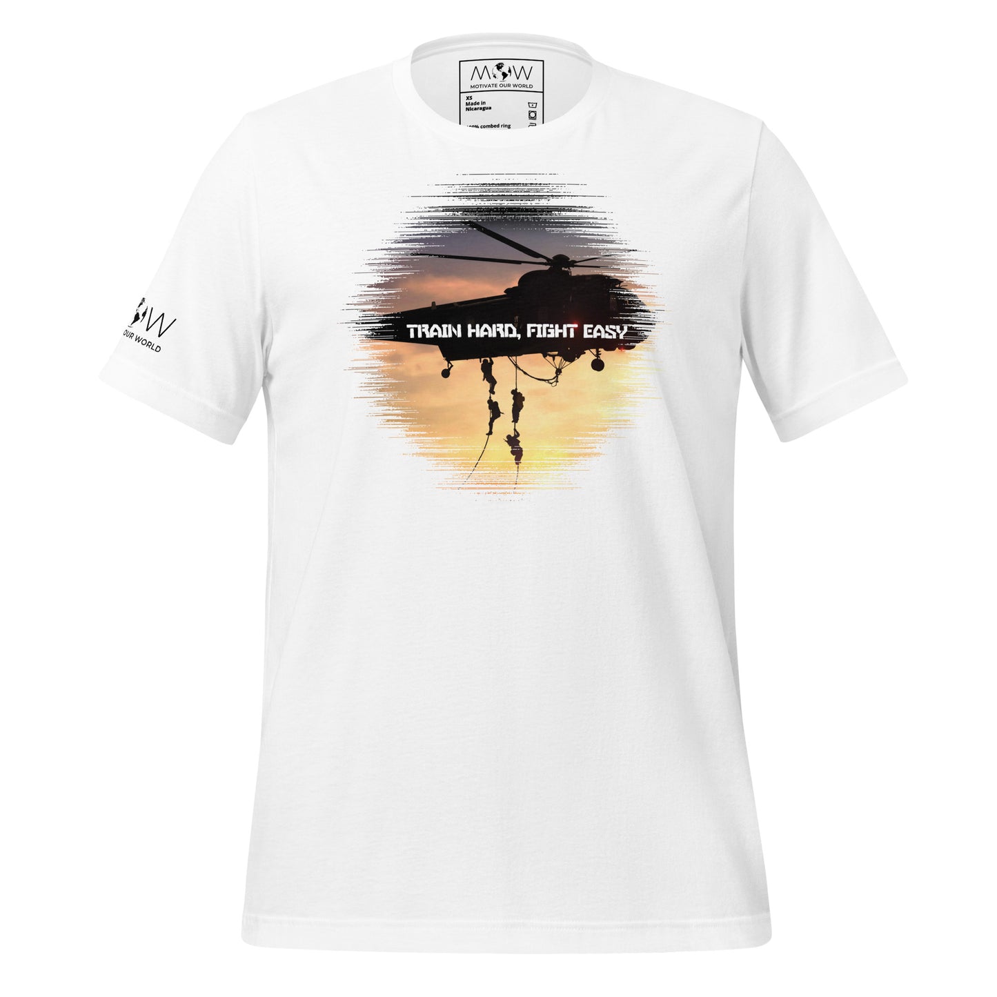 Train Hard Fight Easy II Motivational White Men's T-Shirt