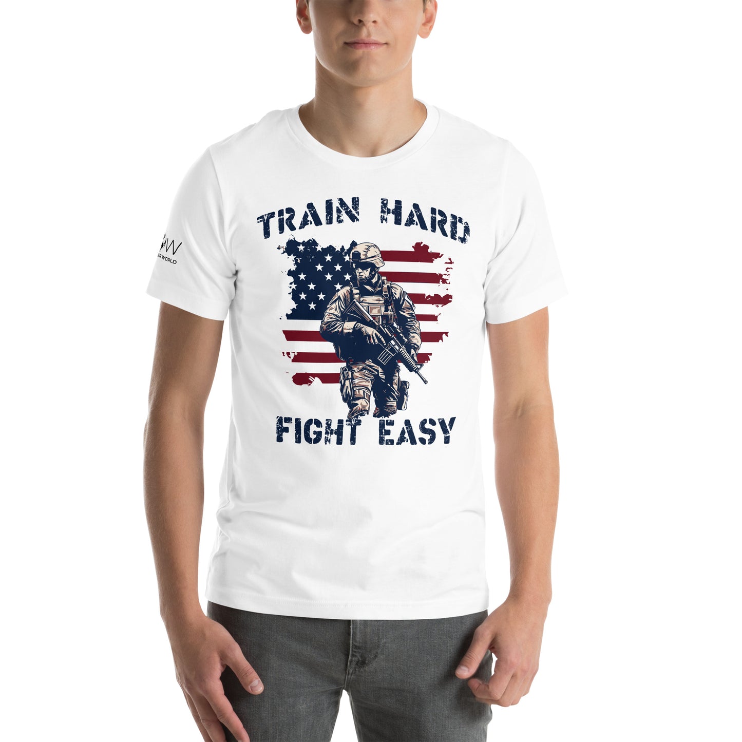 Train Hard Men's Motivational White T-Shirt