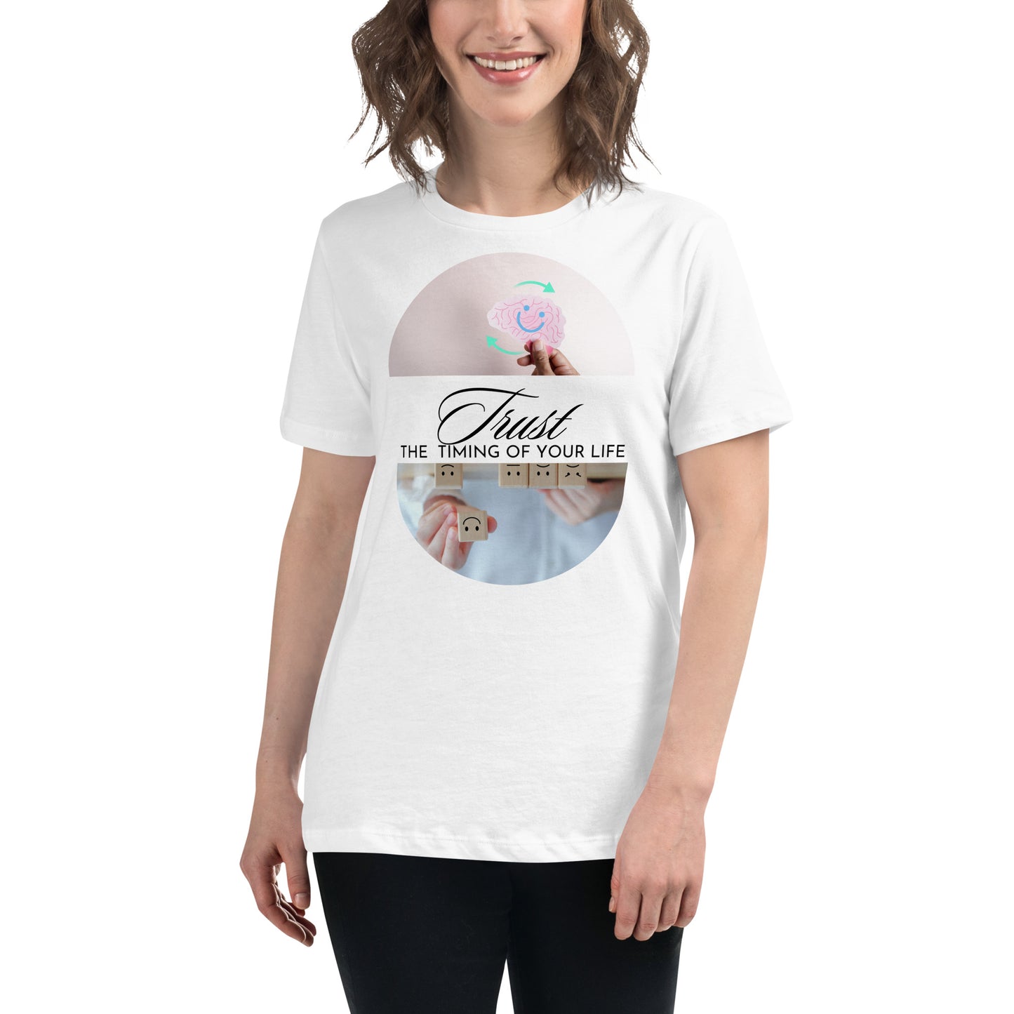 Trust the Timing of White Motivational Women’s T-Shirt Lifestyle