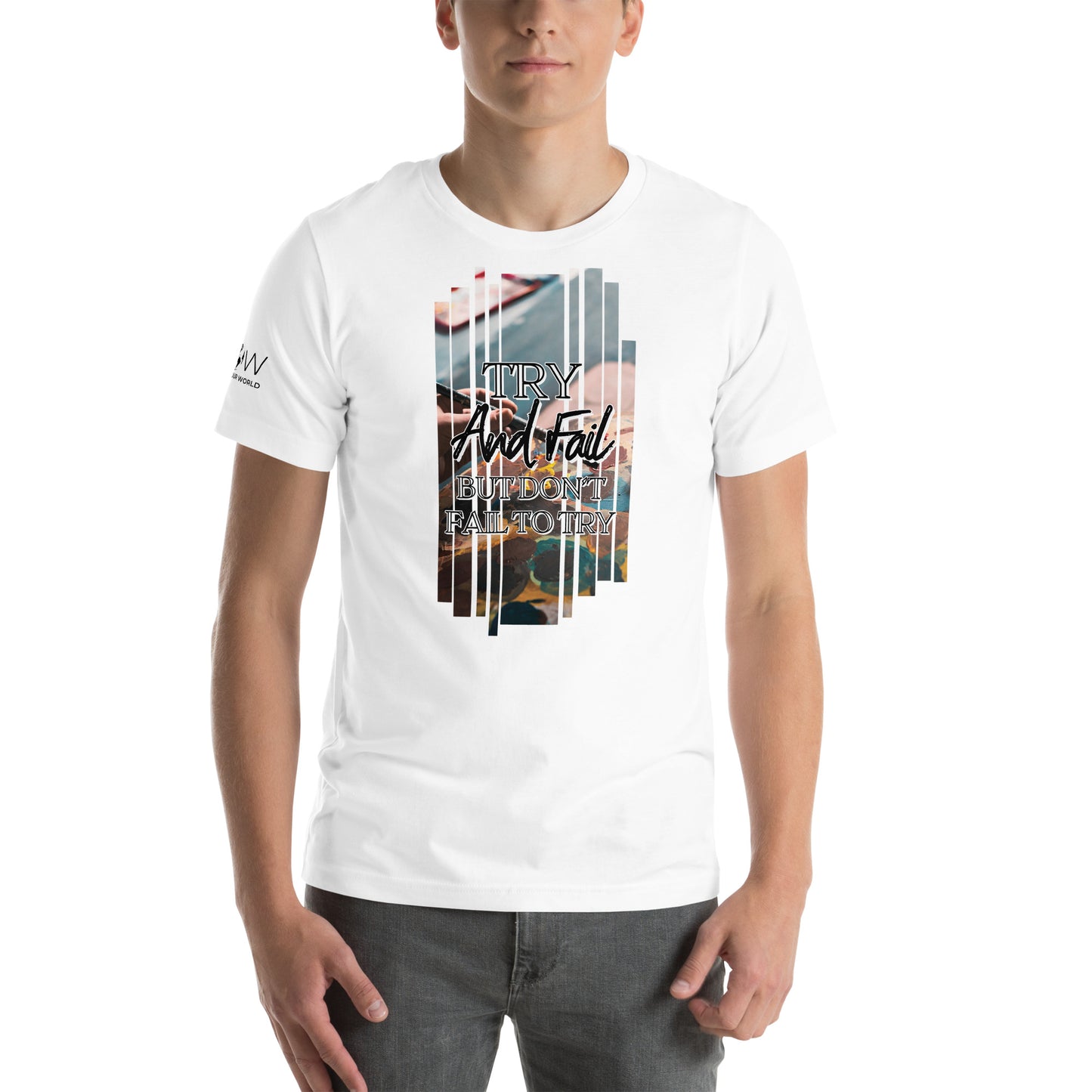Try and Fail - Abstract Palette Edition White Motivational Men's T-Shirt