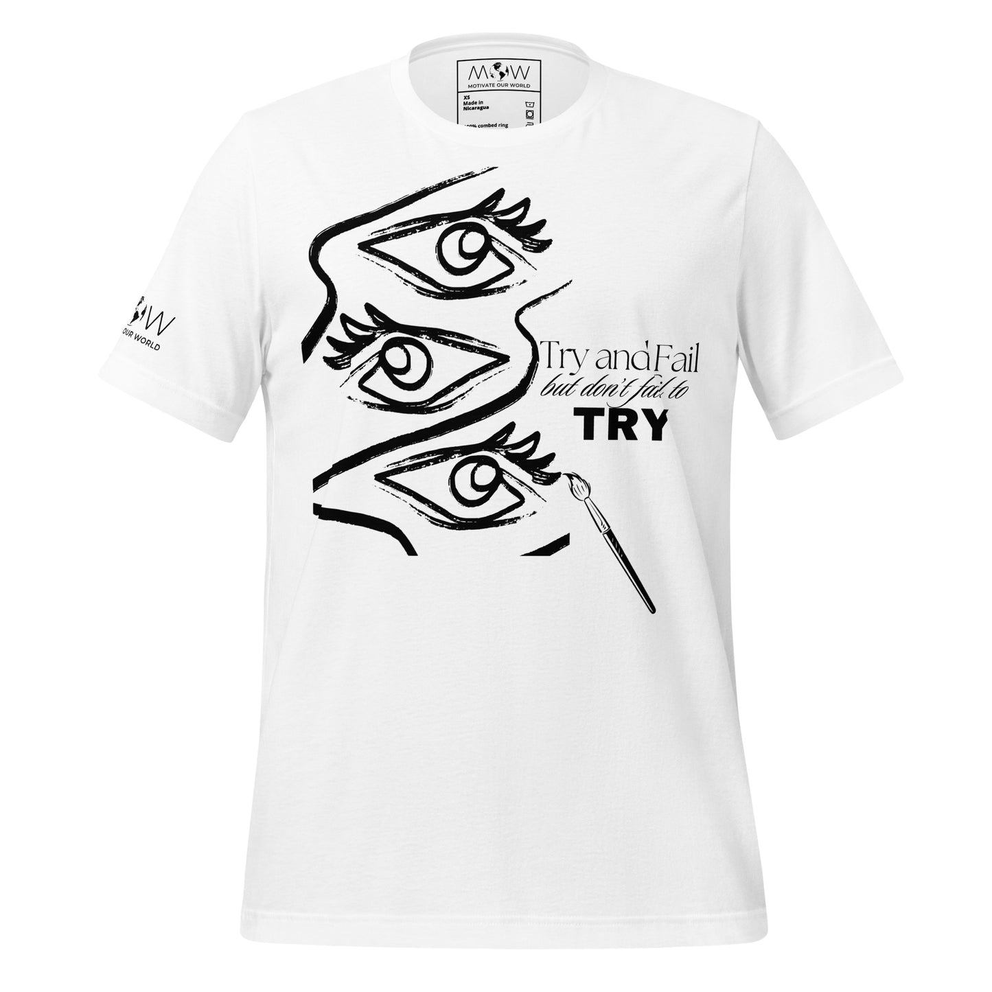 Try and Fail White Motivational Men's T-Shirt