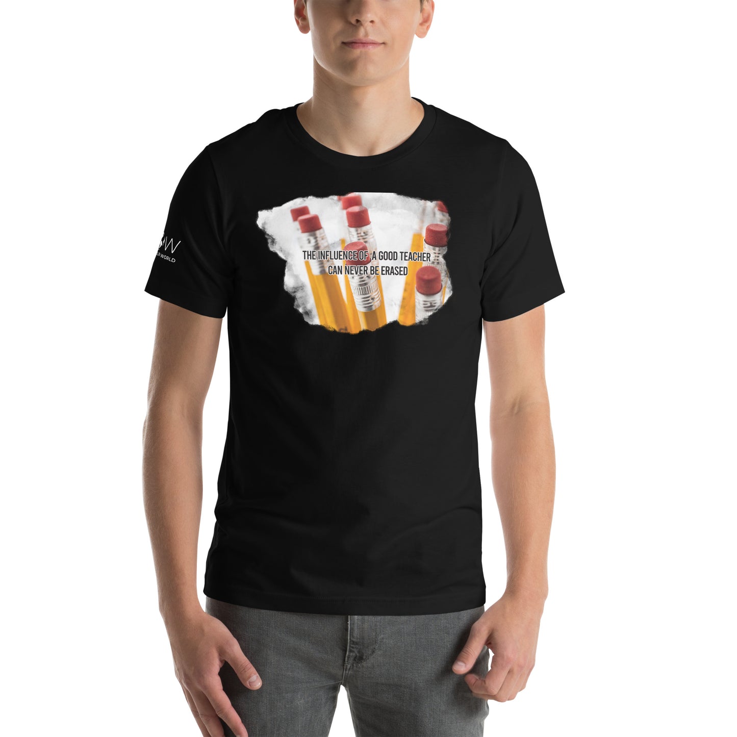 Unerasable Impact of Teachers Men's Motivational Black T-Shirt