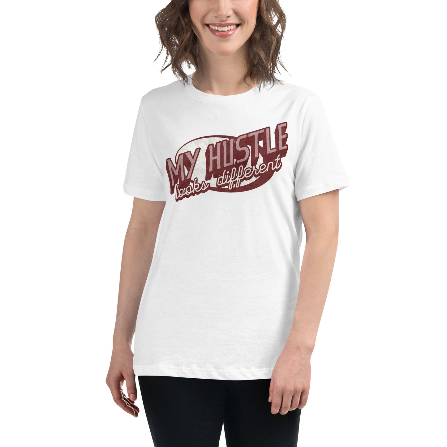Vintage My Hustle Looks Different White Motivational Women’s T-Shirt Lifestyle