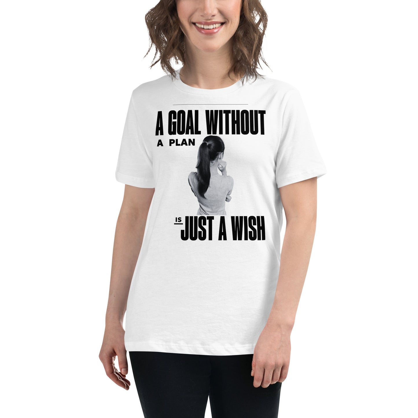 Vision from Behind White Motivational Women’s T-Shirt Lifestyle