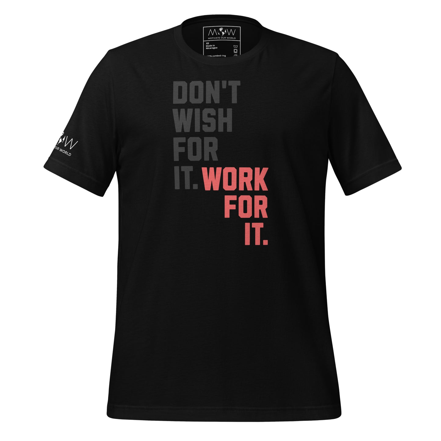 WORK FOR IT Men's Motivational Black T-Shirt