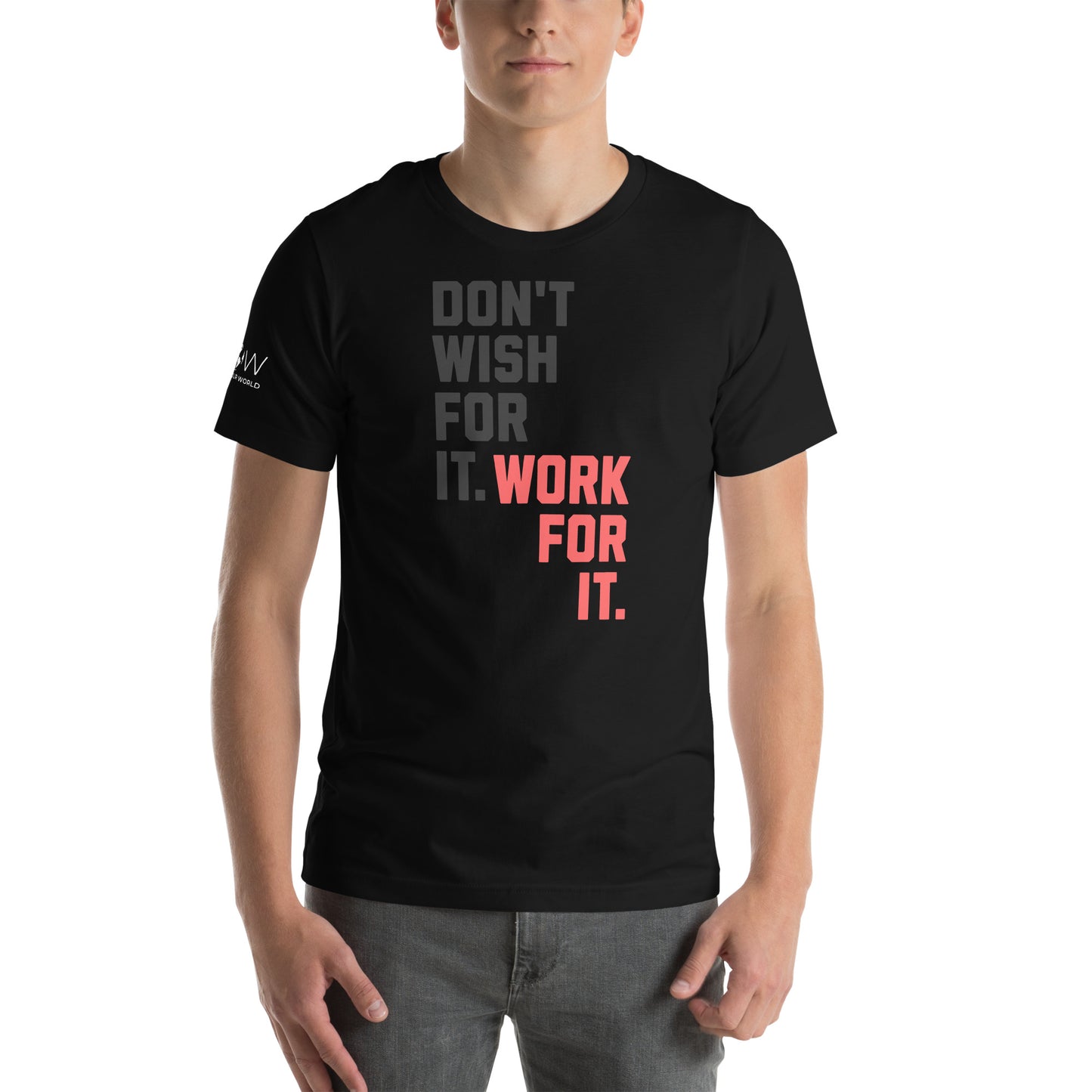 WORK FOR IT Men's Motivational Black T-Shirt