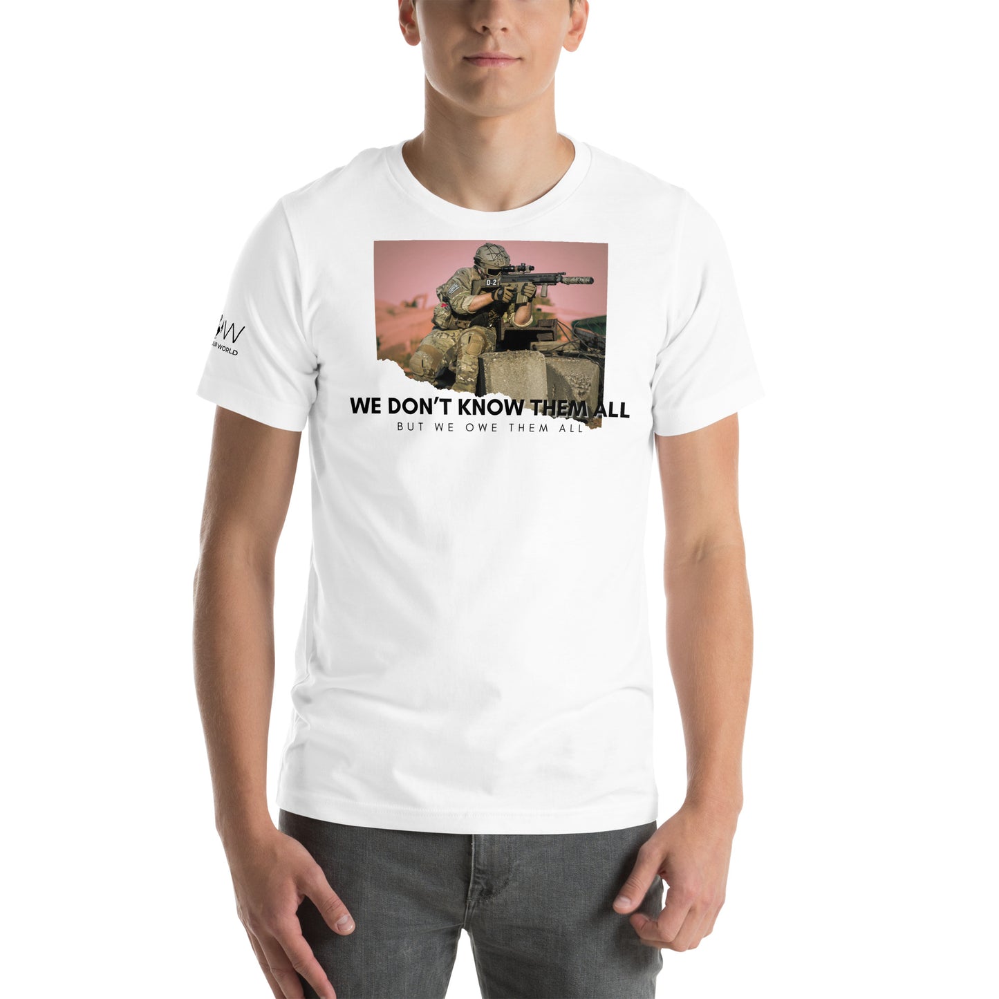 We Don't Know Them All But We Owe Them All Men's Motivational White T-Shirt