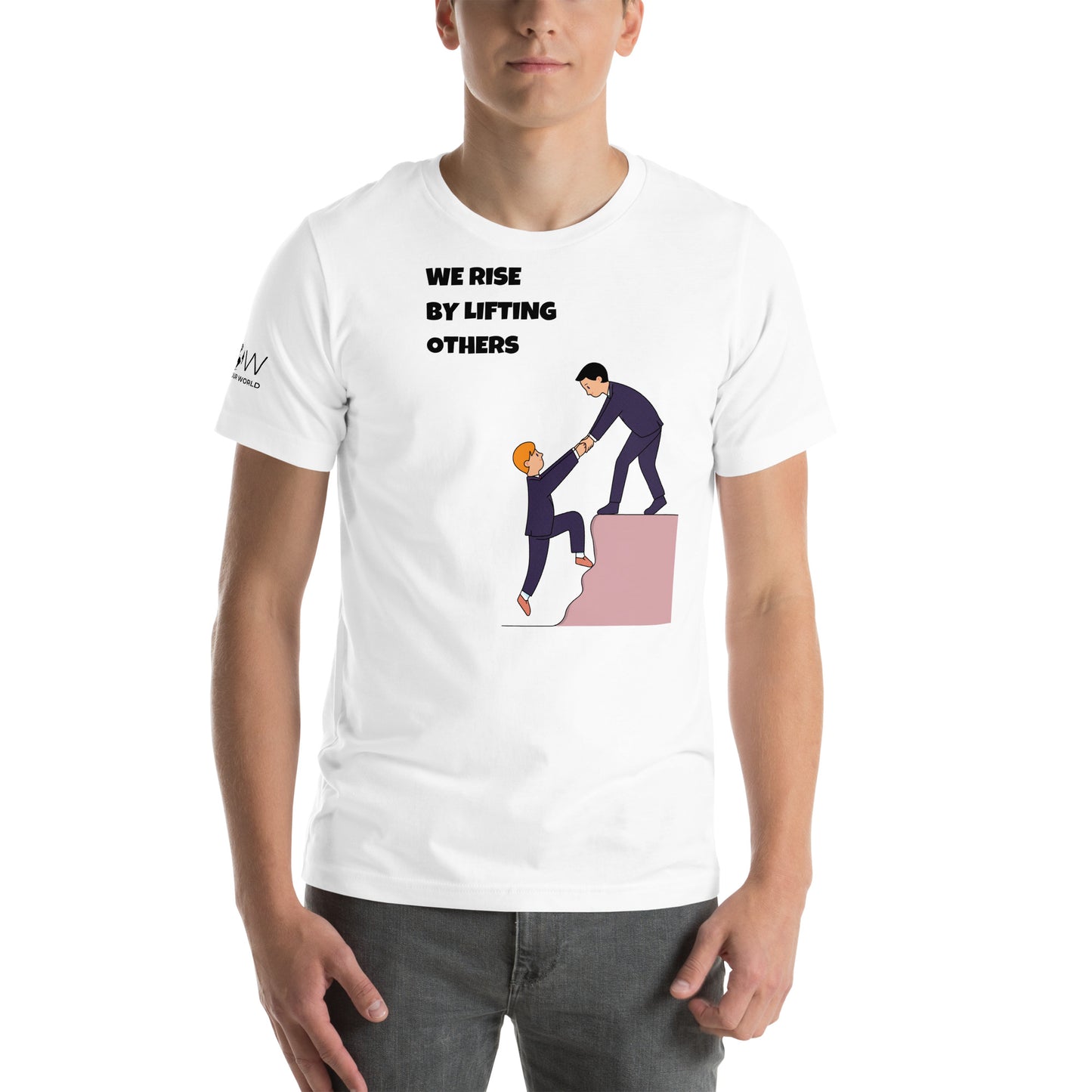 We Rise by Lifting Others White Motivational Men's T-Shirt