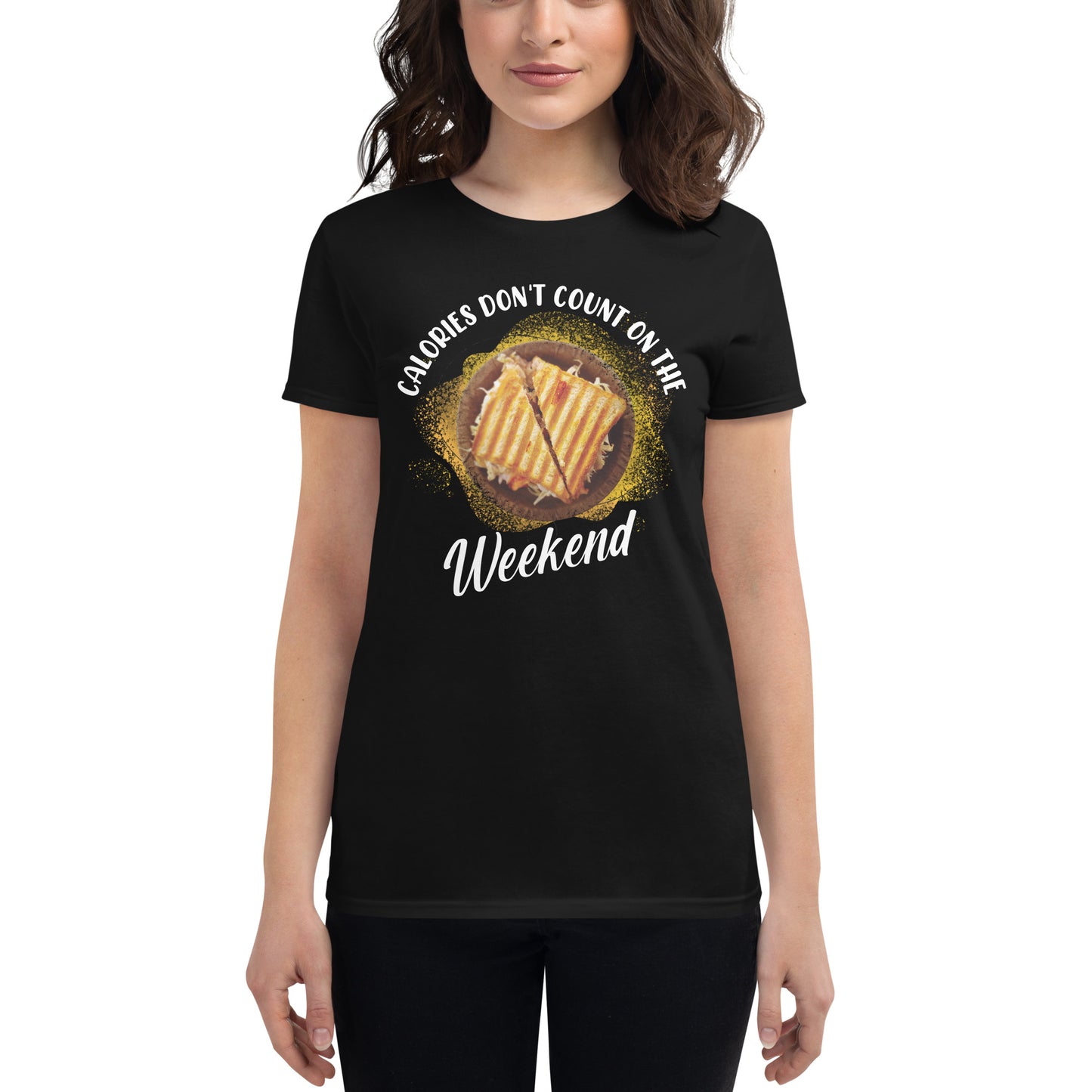 Weekend Calories Don’t Count Women’s Motivational Black T-Shirt