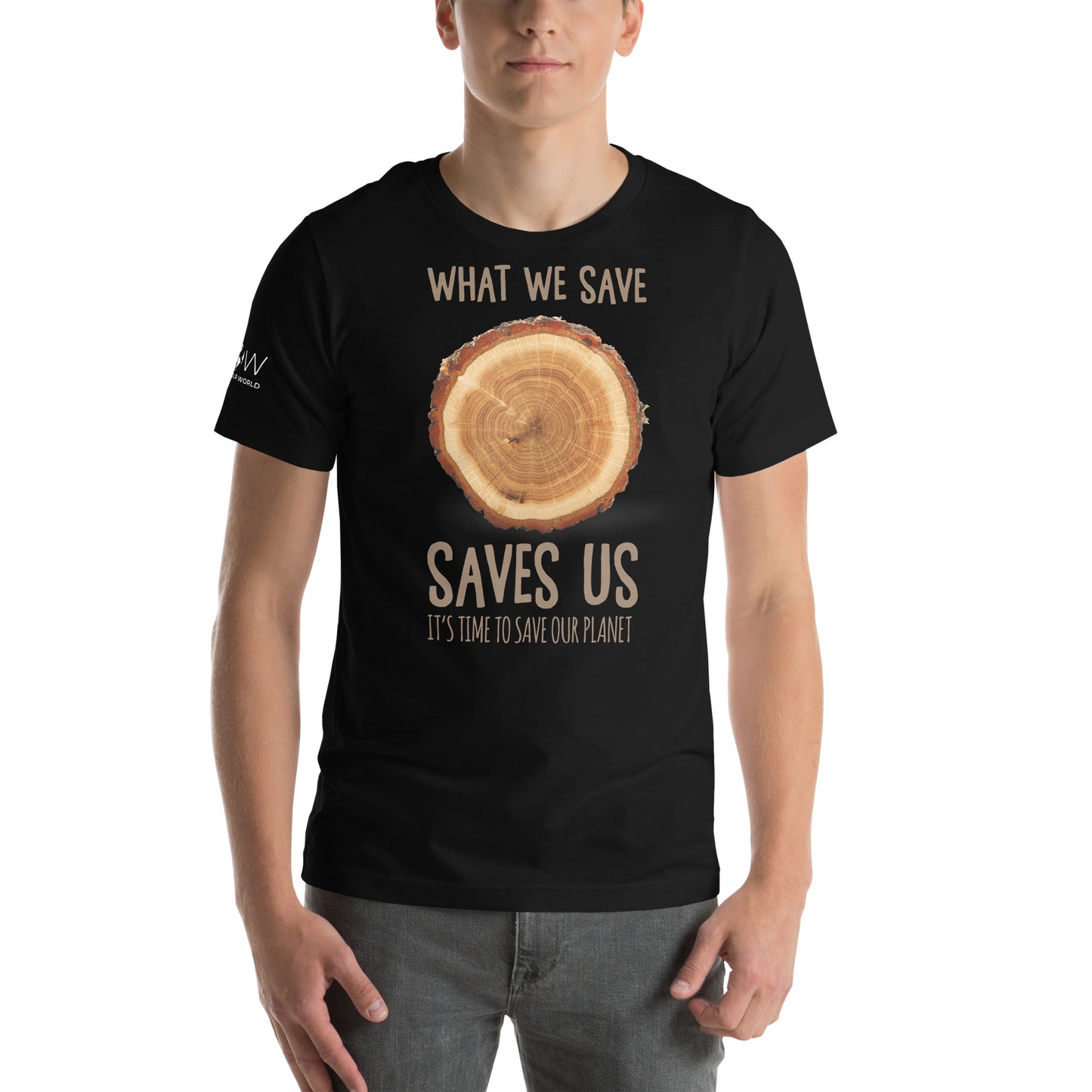 What We Save, Saves Us Men's Motivational Black T-Shirt