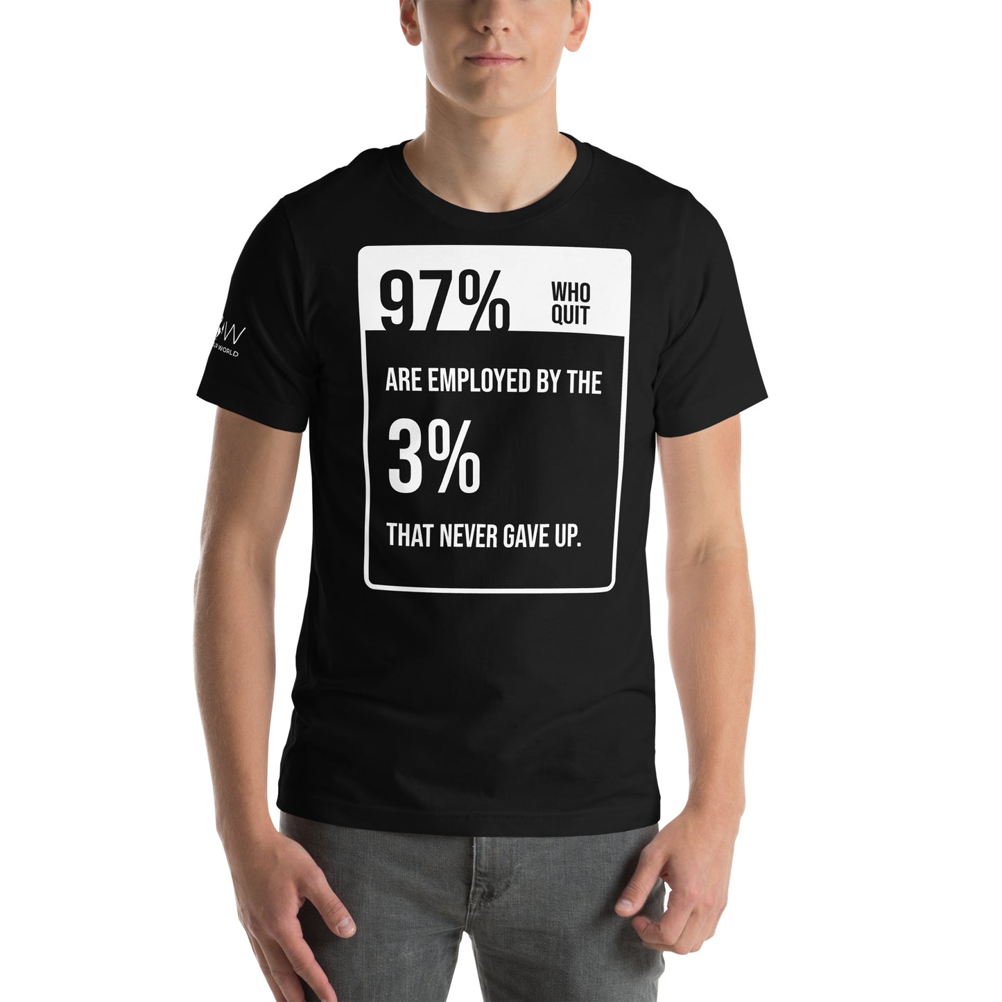 Who Quit Men's Motivational Black T-Shirt