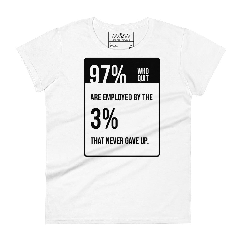 Who Quit Women’s Motivational White T-Shirt