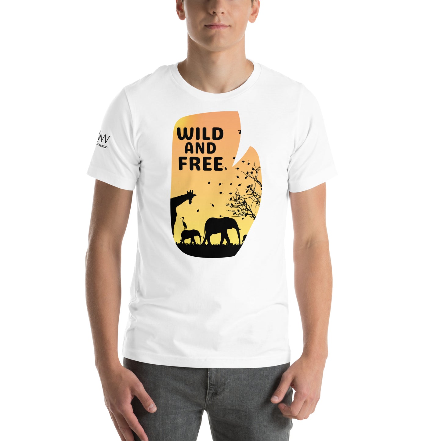 Wild and Free - African Wildlife White Motivational Men's T-Shirt