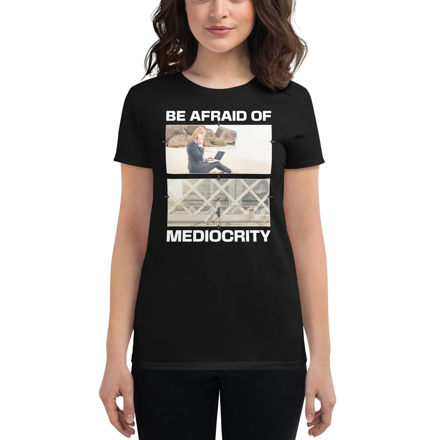 Work Anywhere Women’s Motivational Black T-Shirt