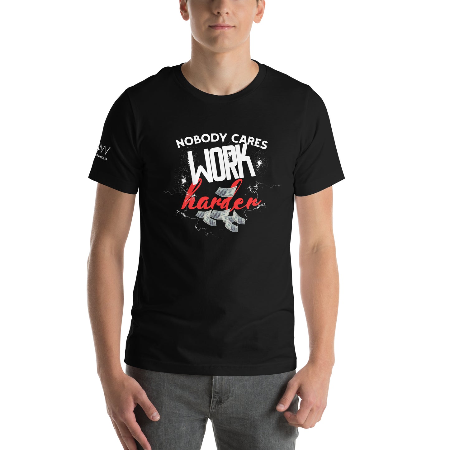 Work Harder Men's Motivational Black T-Shirt