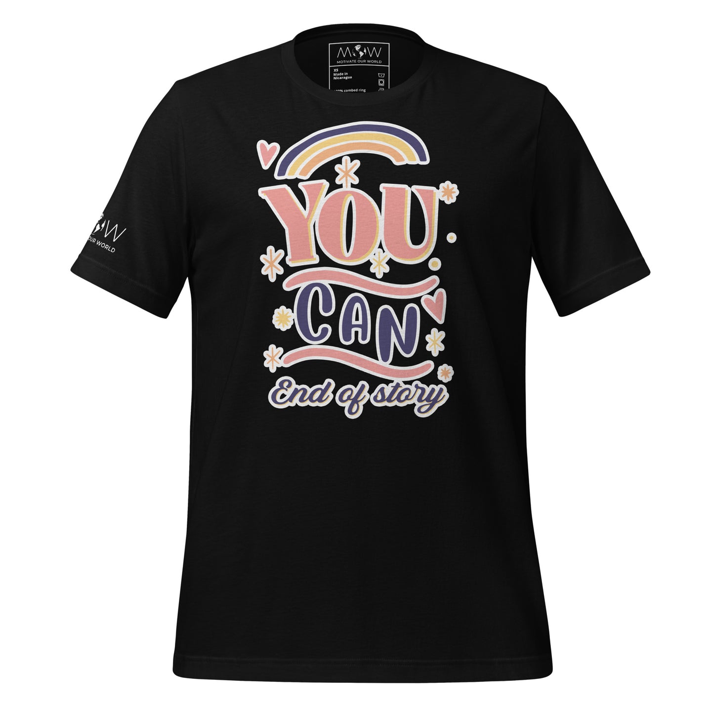 You Can. End of Story. Men's Motivational Black T-Shirt