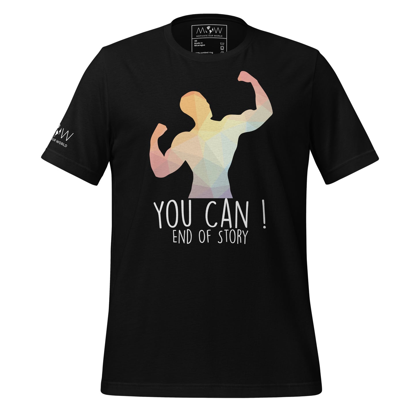 You Can! End of Story Men's Motivational Black T-Shirt