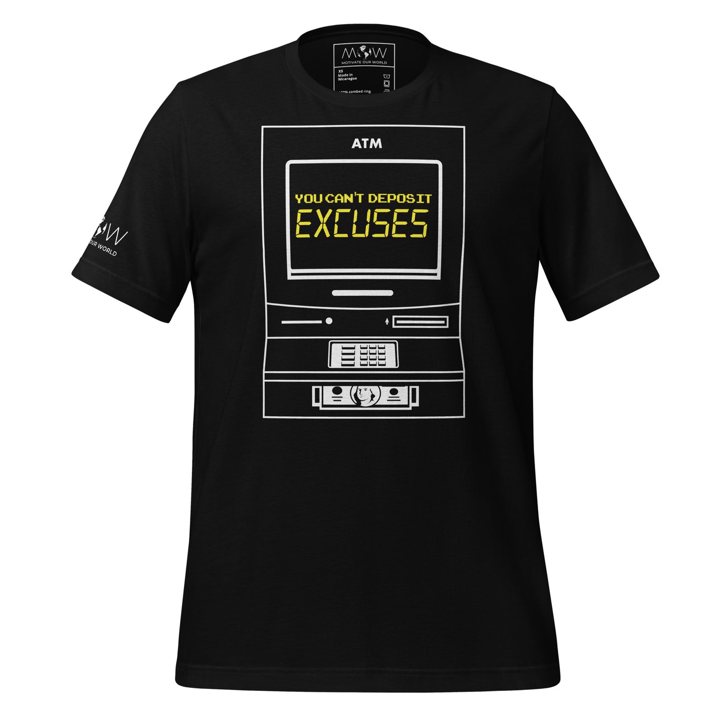 You Can’t Deposit Excuses IV Men's Motivational Black T-Shirt