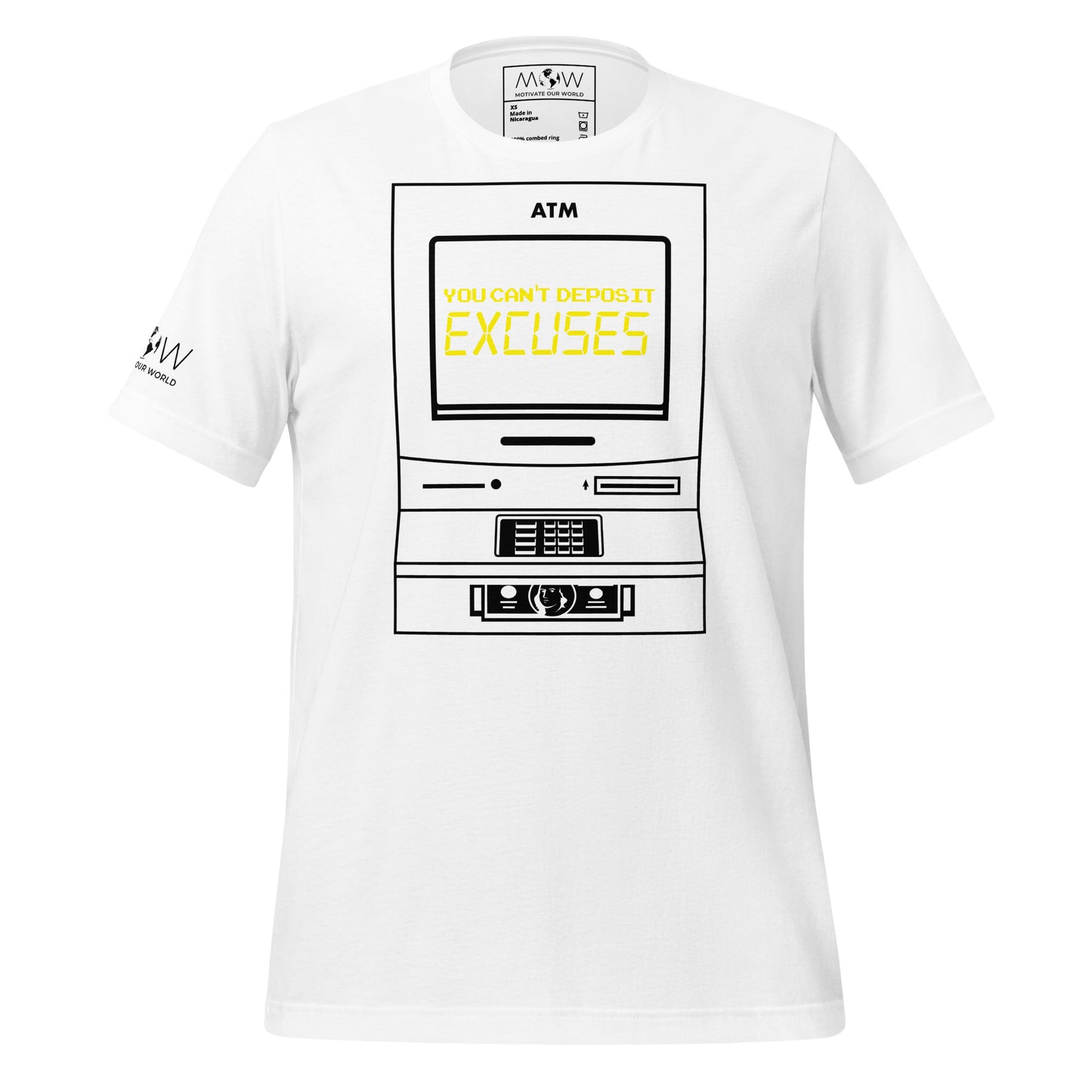 You Can’t Deposit Excuses IV Men's Motivational White T-Shirt